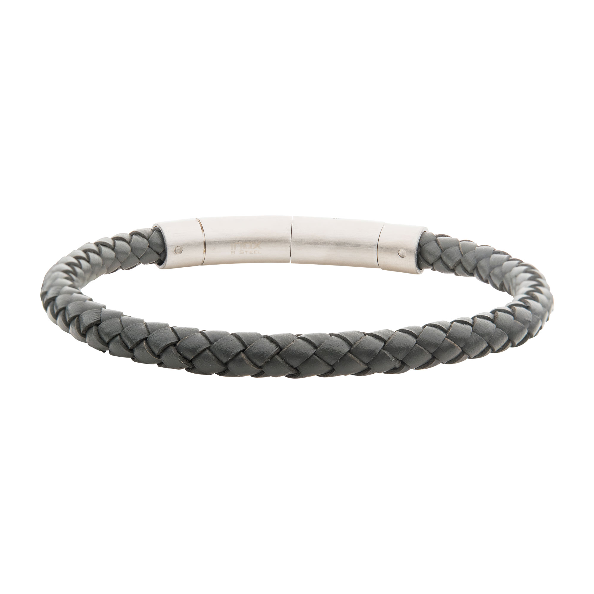 6mm Grey Genuine Leather Bracelet Carroll / Ochs Jewelers Monroe, MI