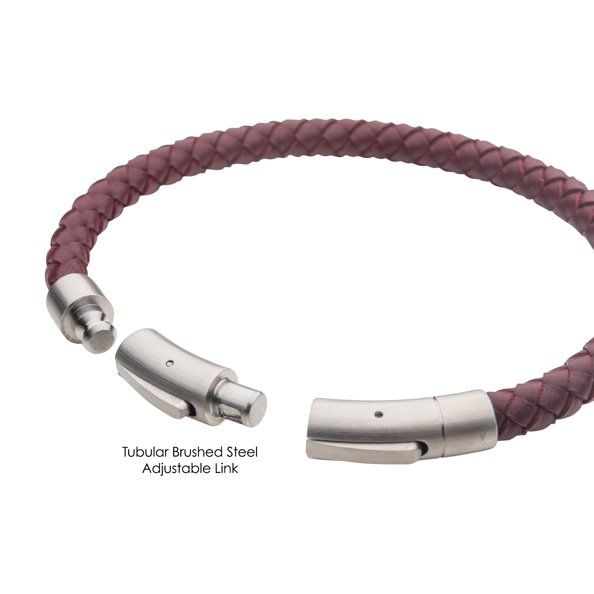 6mm Burgundy Genuine Leather Bracelet Image 3 Milano Jewelers Pembroke Pines, FL