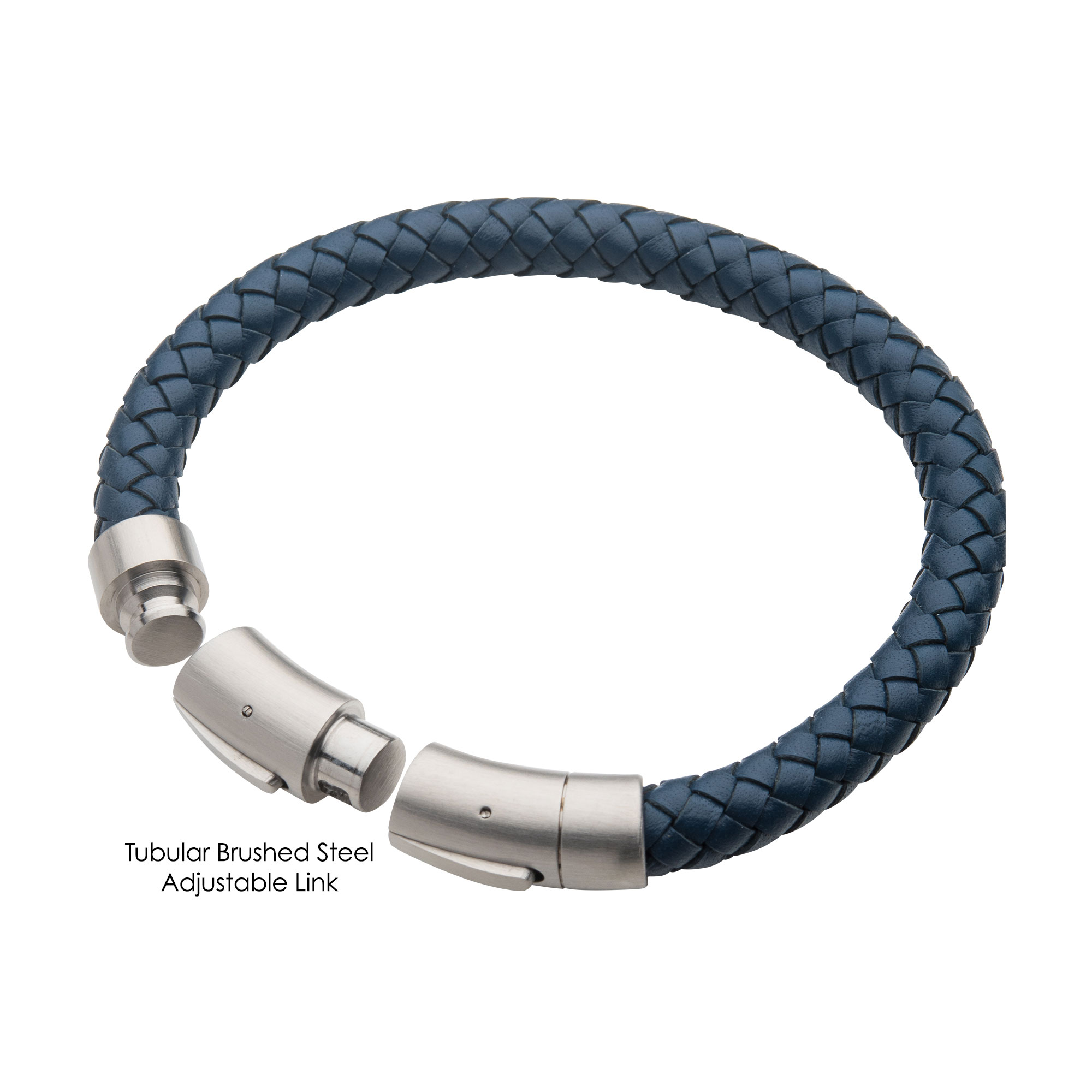8mm Blue Genuine Leather Bracelet Image 3 Milano Jewelers Pembroke Pines, FL
