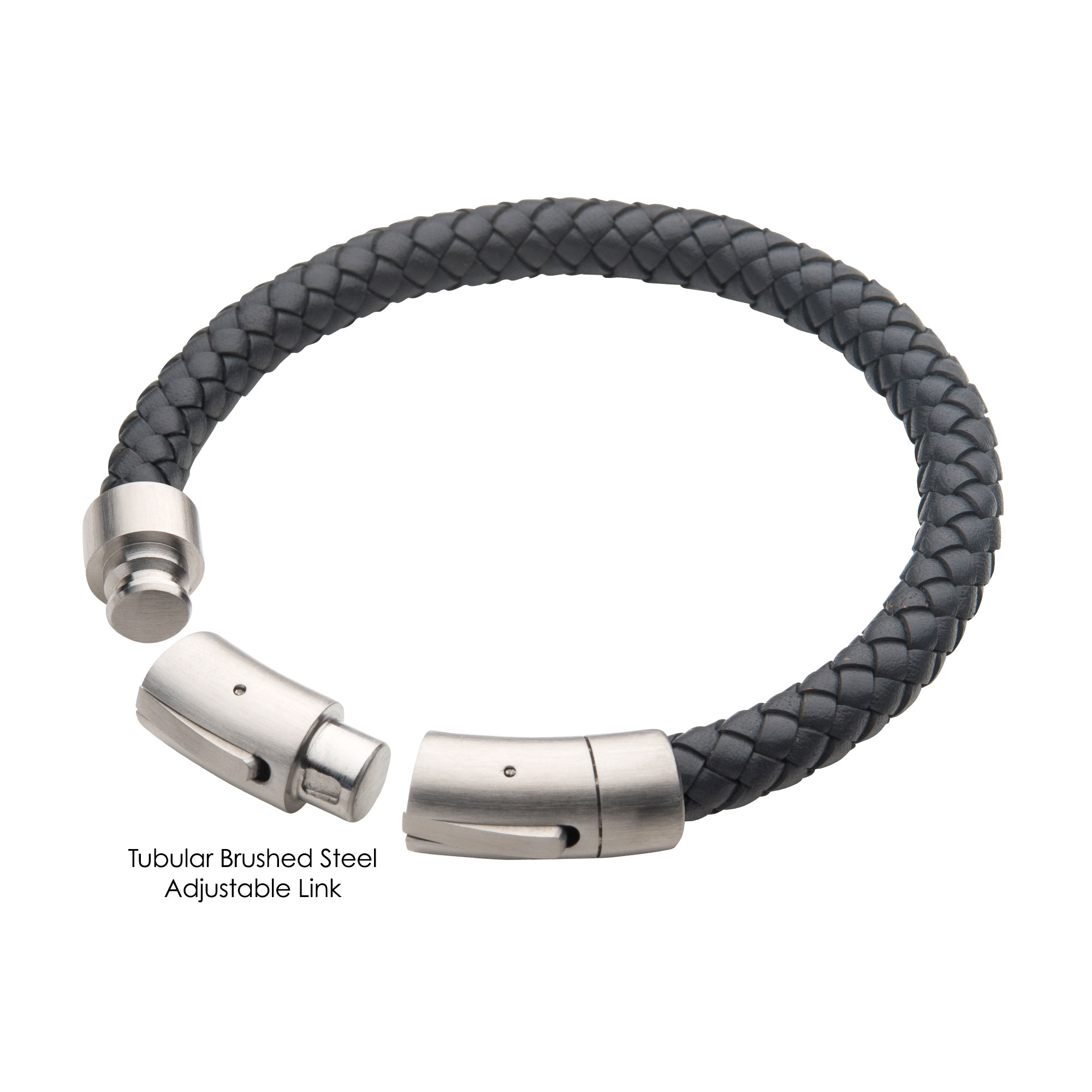 8mm Grey Genuine Leather Bracelet Image 3 Milano Jewelers Pembroke Pines, FL
