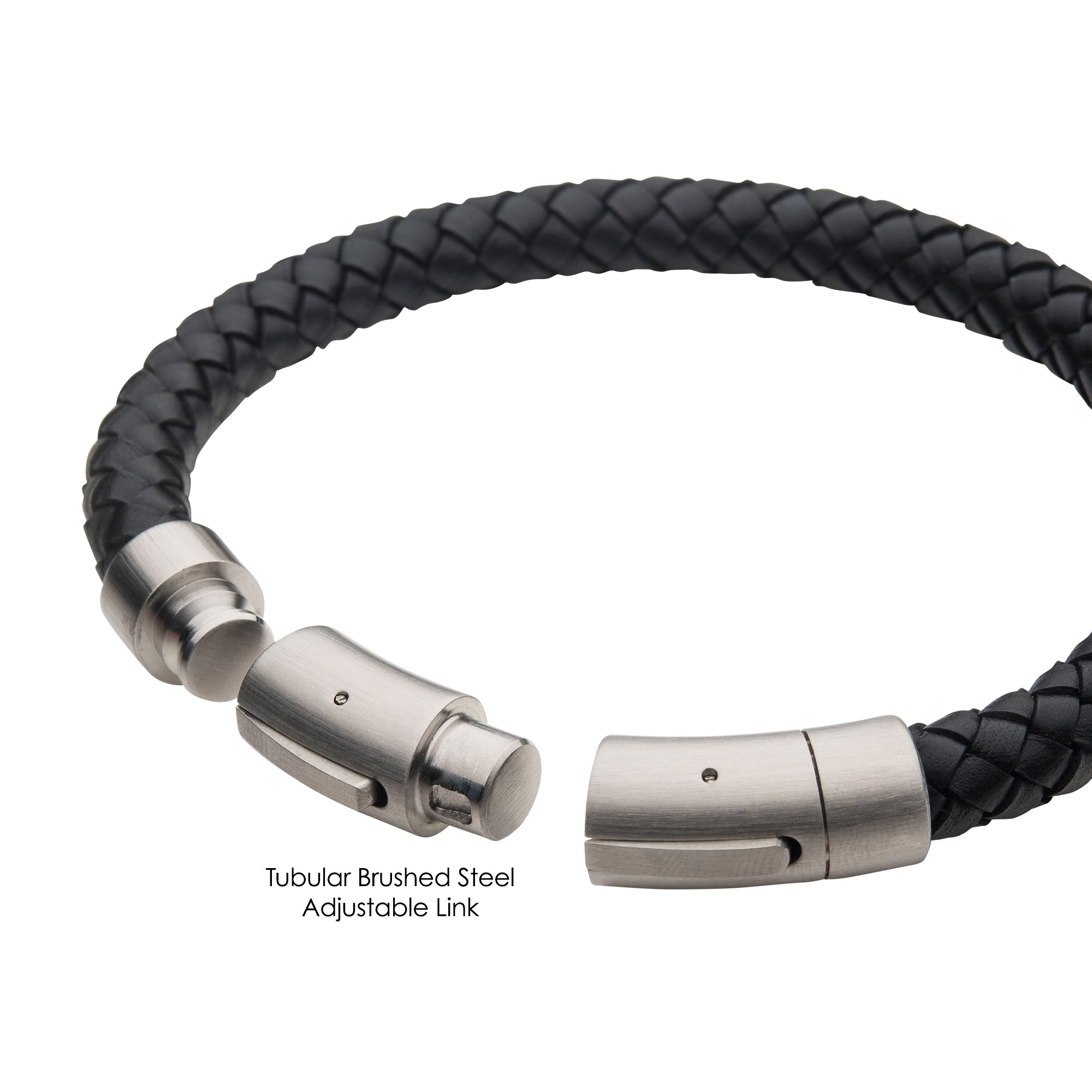 8mm Black Leather Bracelet Image 3 Morin Jewelers Southbridge, MA