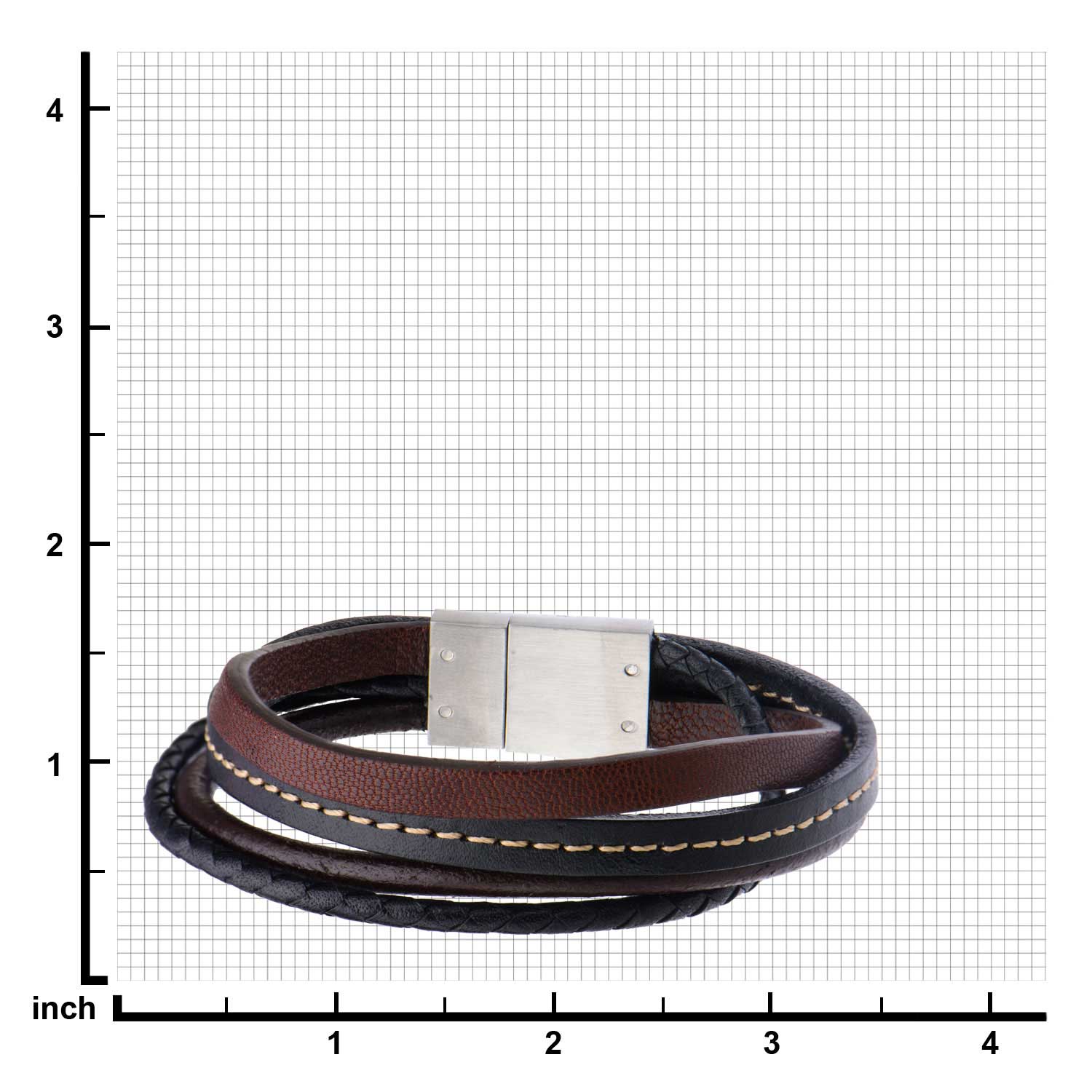 Brown and Black Leather in Brown Thread Layered Bracelet Image 3 Ritzi Jewelers Brookville, IN