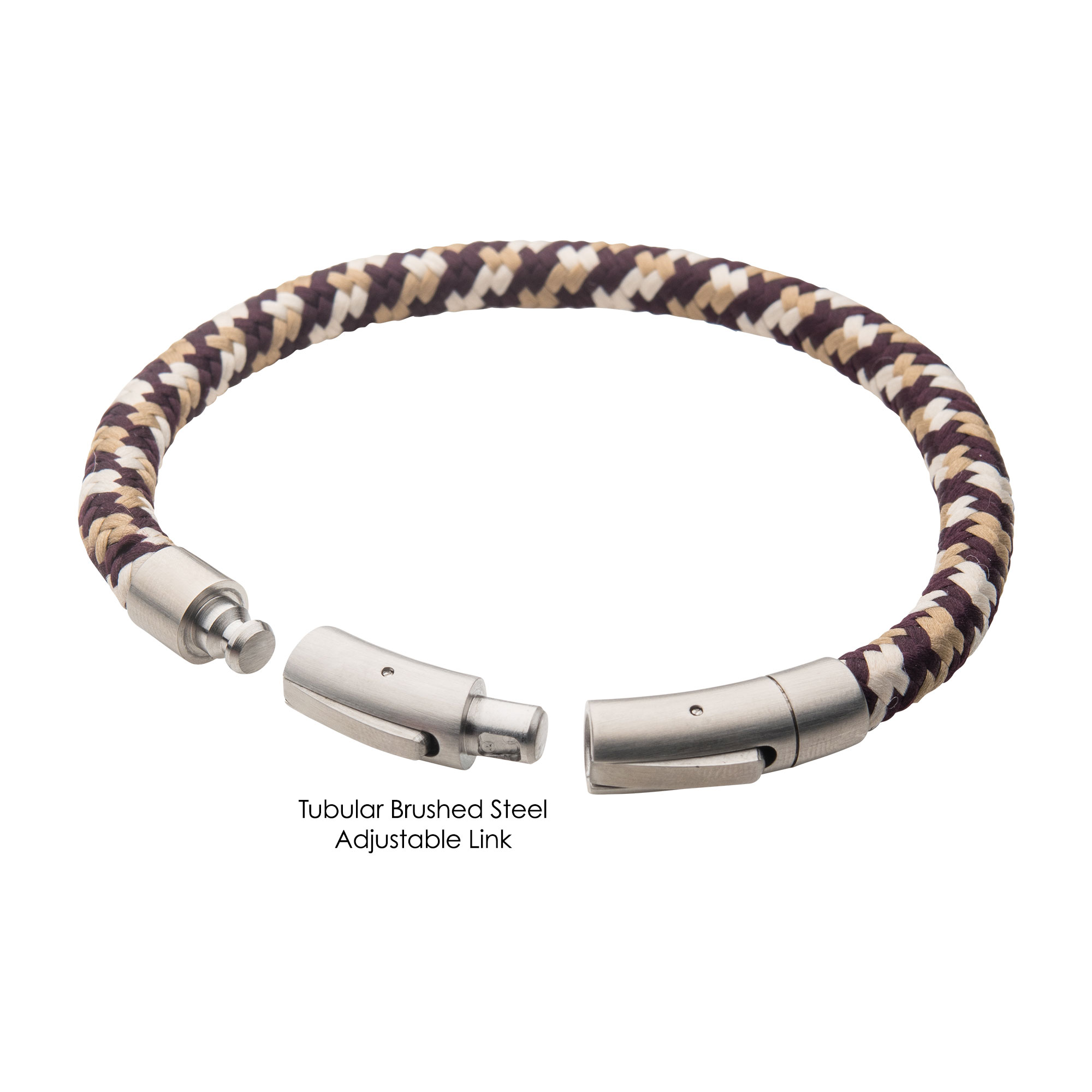 6mm Brown, Beige and Dark Brown Nylon Cord Bracelet Image 3 Ken Walker Jewelers Gig Harbor, WA