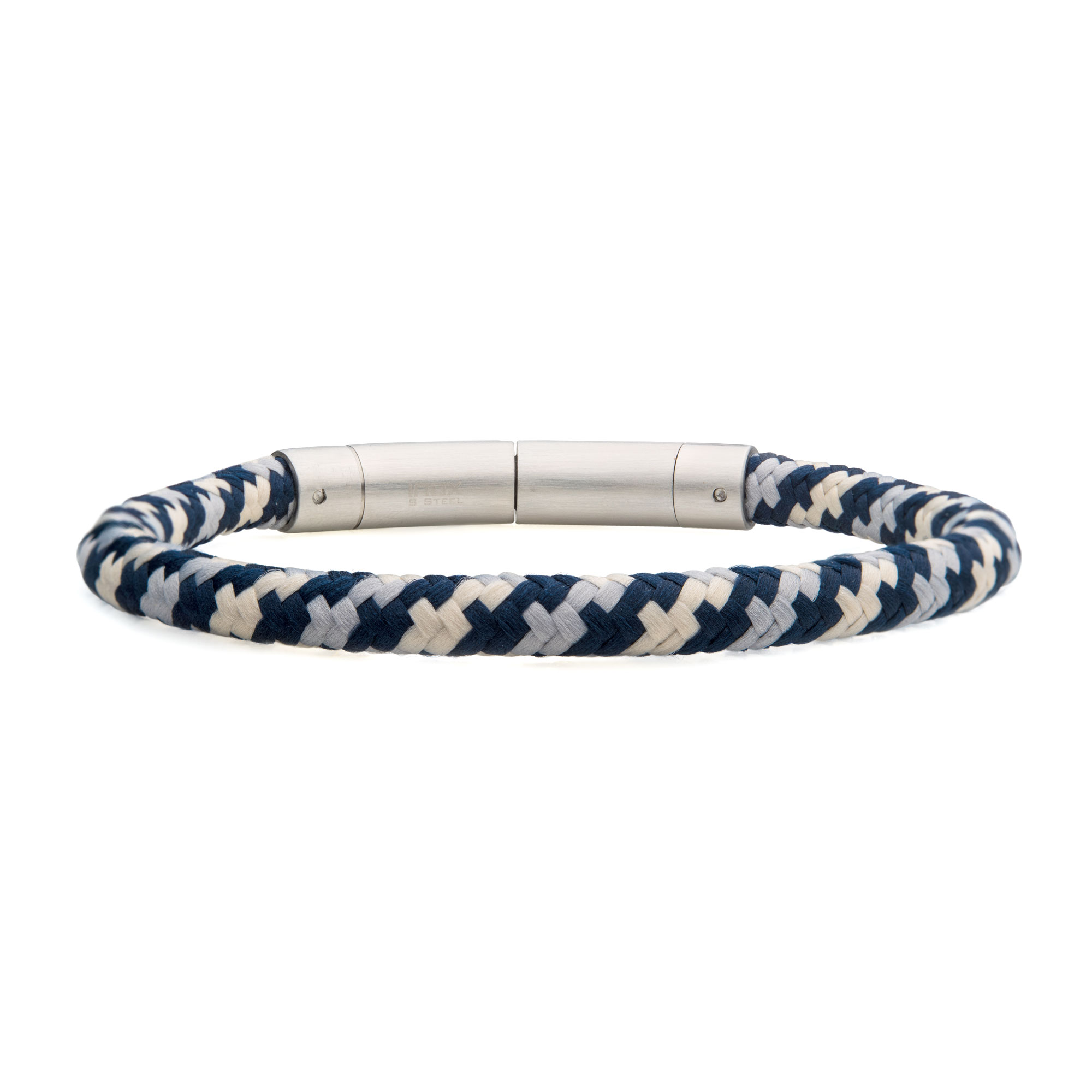 6mm Blue, Grey and Beige Nylon Cord Bracelet Lewis Jewelers, Inc. Ansonia, CT