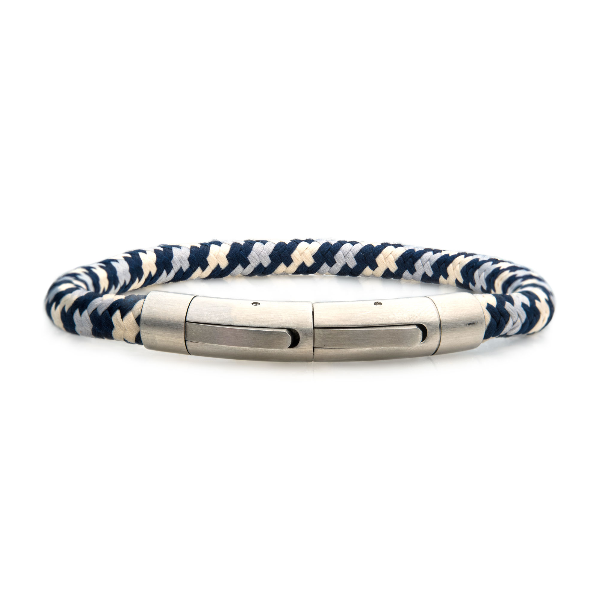 6mm Blue, Grey and Beige Nylon Cord Bracelet Image 2 Lewis Jewelers, Inc. Ansonia, CT