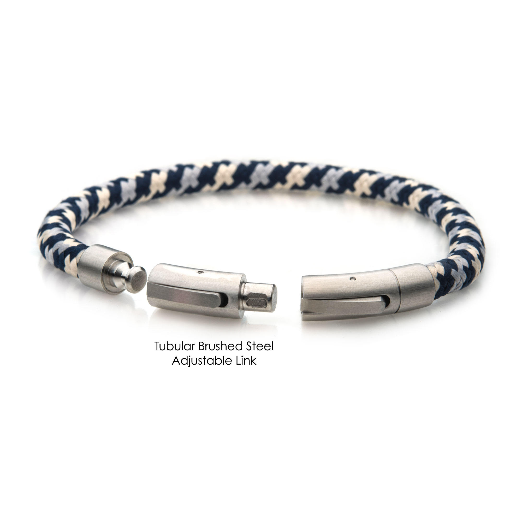 6mm Blue, Grey and Beige Nylon Cord Bracelet Image 3 Ken Walker Jewelers Gig Harbor, WA