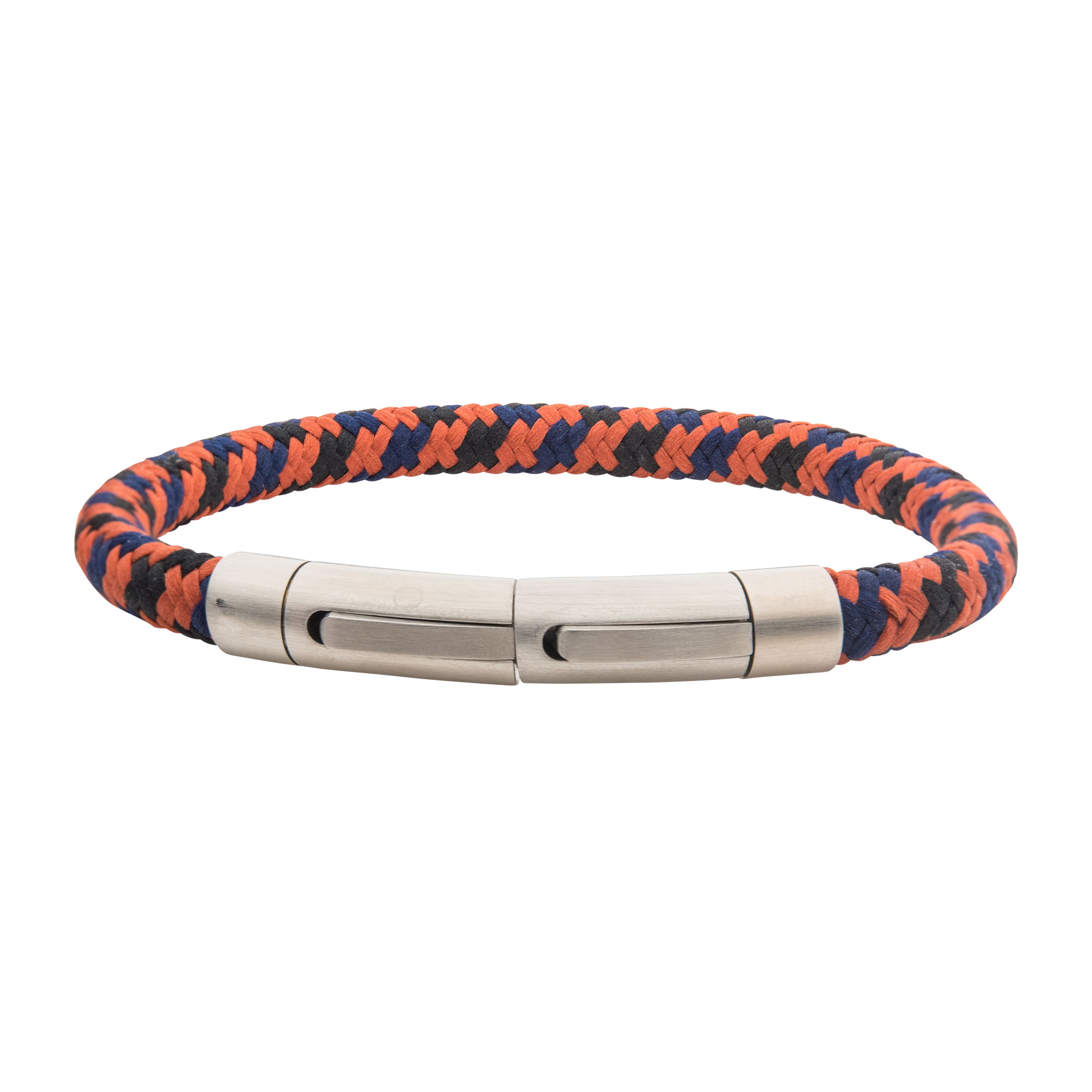 6mm Burnt Orange, Blue and Black Nylon Cord Bracelet Image 2 Milano Jewelers Pembroke Pines, FL