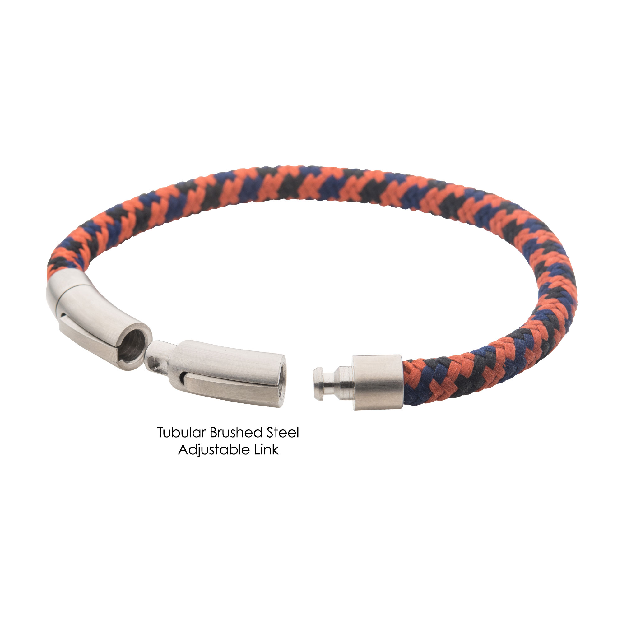 6mm Burnt Orange, Blue and Black Nylon Cord Bracelet Image 3 Milano Jewelers Pembroke Pines, FL