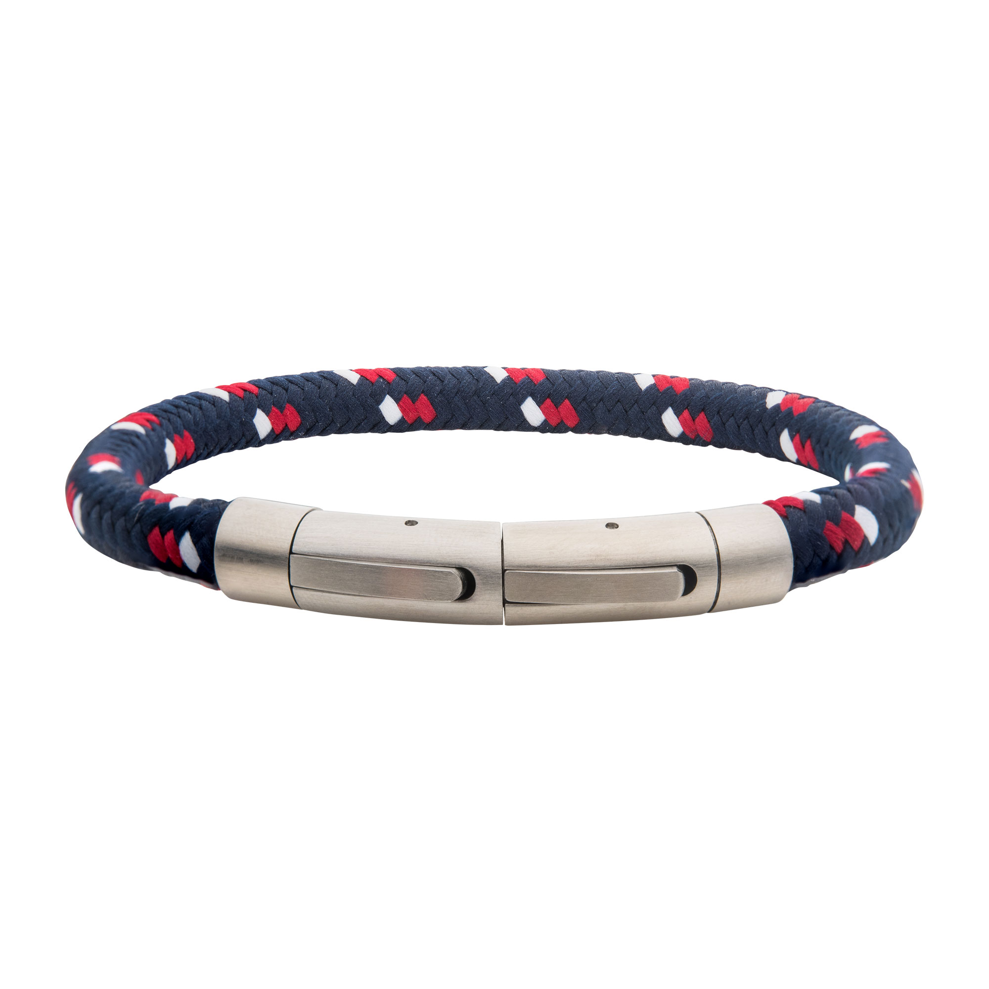 6mm Blue, White and Red Nylon Cord Bracelet Image 2 Enchanted Jewelry Plainfield, CT
