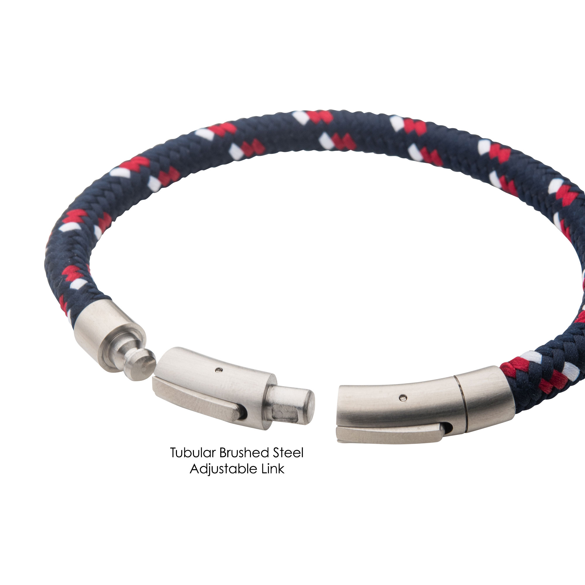 6mm Blue, White and Red Nylon Cord Bracelet Image 3 Ken Walker Jewelers Gig Harbor, WA