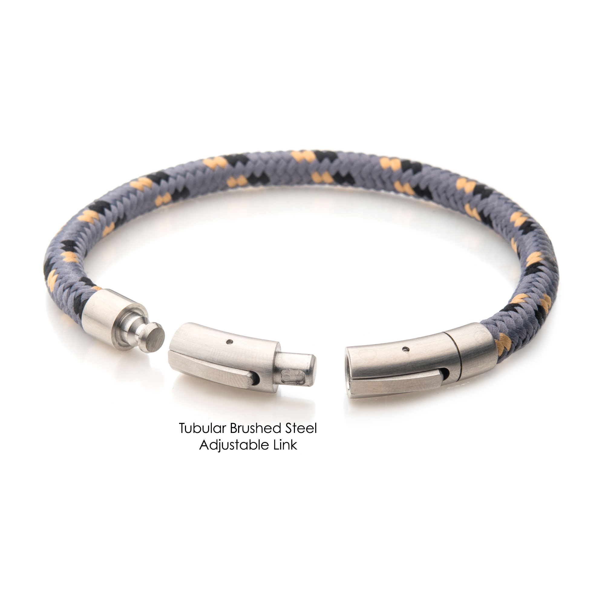 6mm Grey, Black and Beige Nylon Cord Bracelet Image 3 Ken Walker Jewelers Gig Harbor, WA