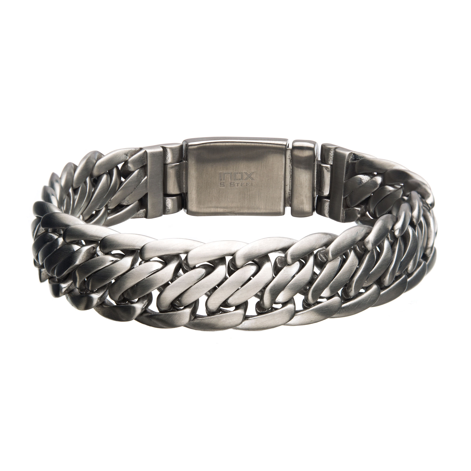 Matte Stainless Steel Double Helix Chain Bracelet Mueller Jewelers Chisago City, MN