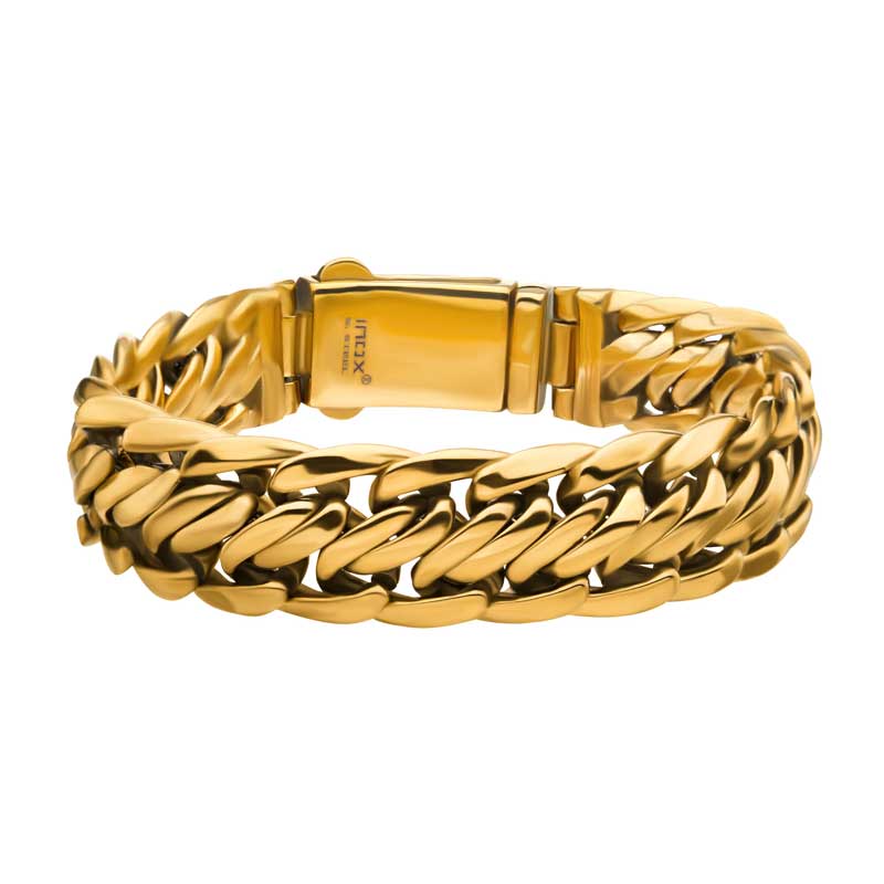 Gold Plated Double Helix Chain Bracelet Lewis Jewelers, Inc. Ansonia, CT