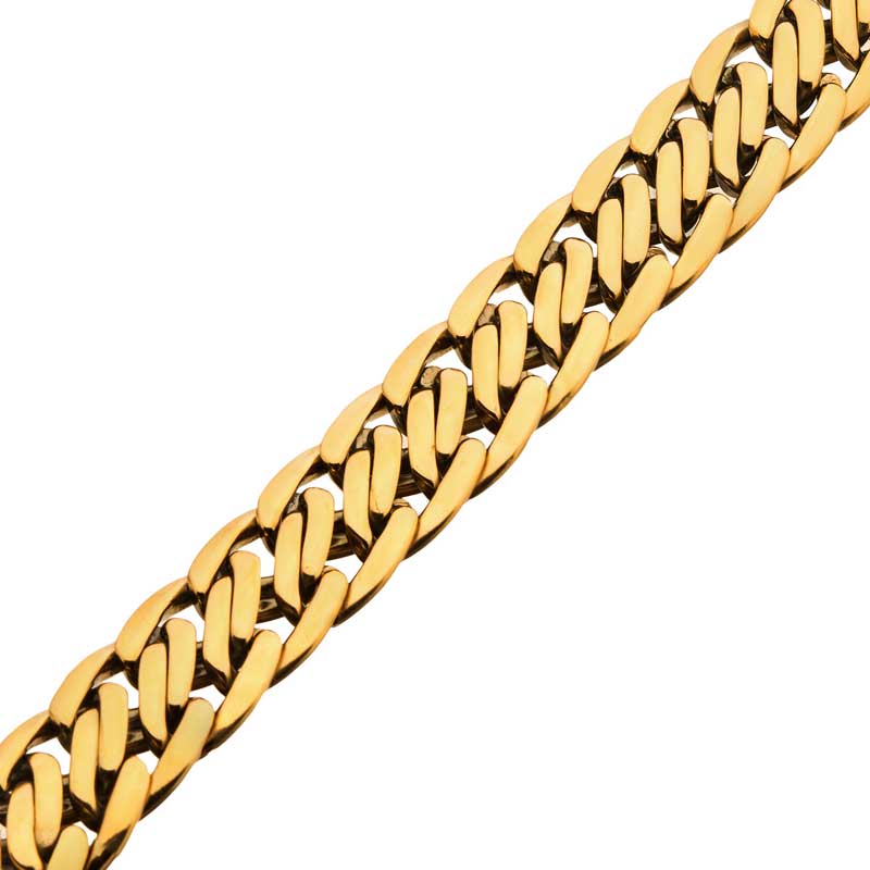Gold Plated Double Helix Chain Bracelet Image 3 Milano Jewelers Pembroke Pines, FL