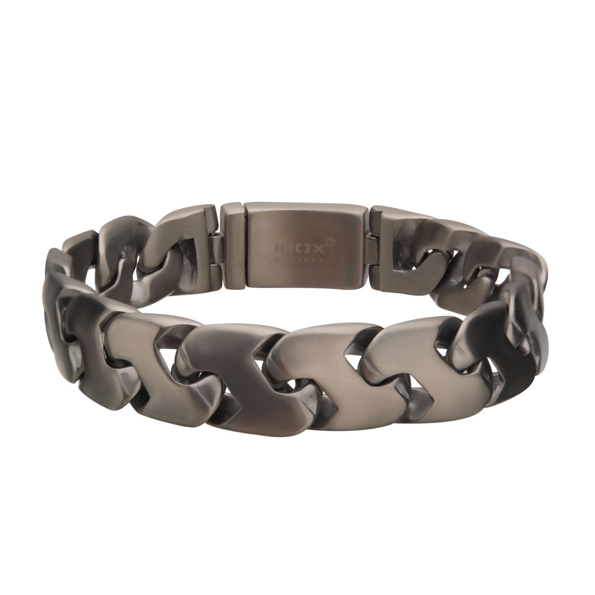Matte Steel and Gun Metal Plated Big Double Chain Colossi ZLink Bracelet Morin Jewelers Southbridge, MA