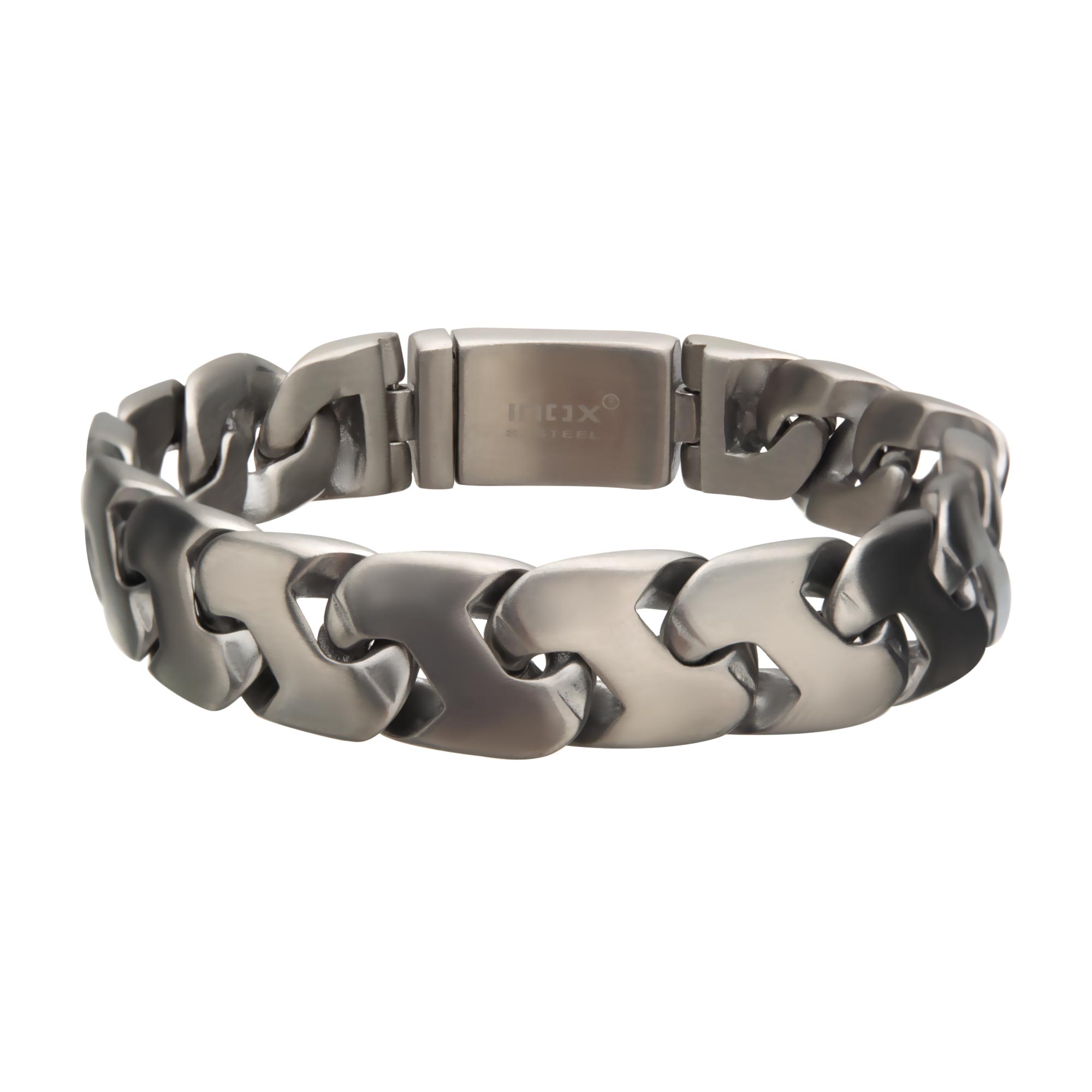 Matte Stainless Steel Big Double Chain Colossi ZLink Bracelet Enchanted Jewelry Plainfield, CT