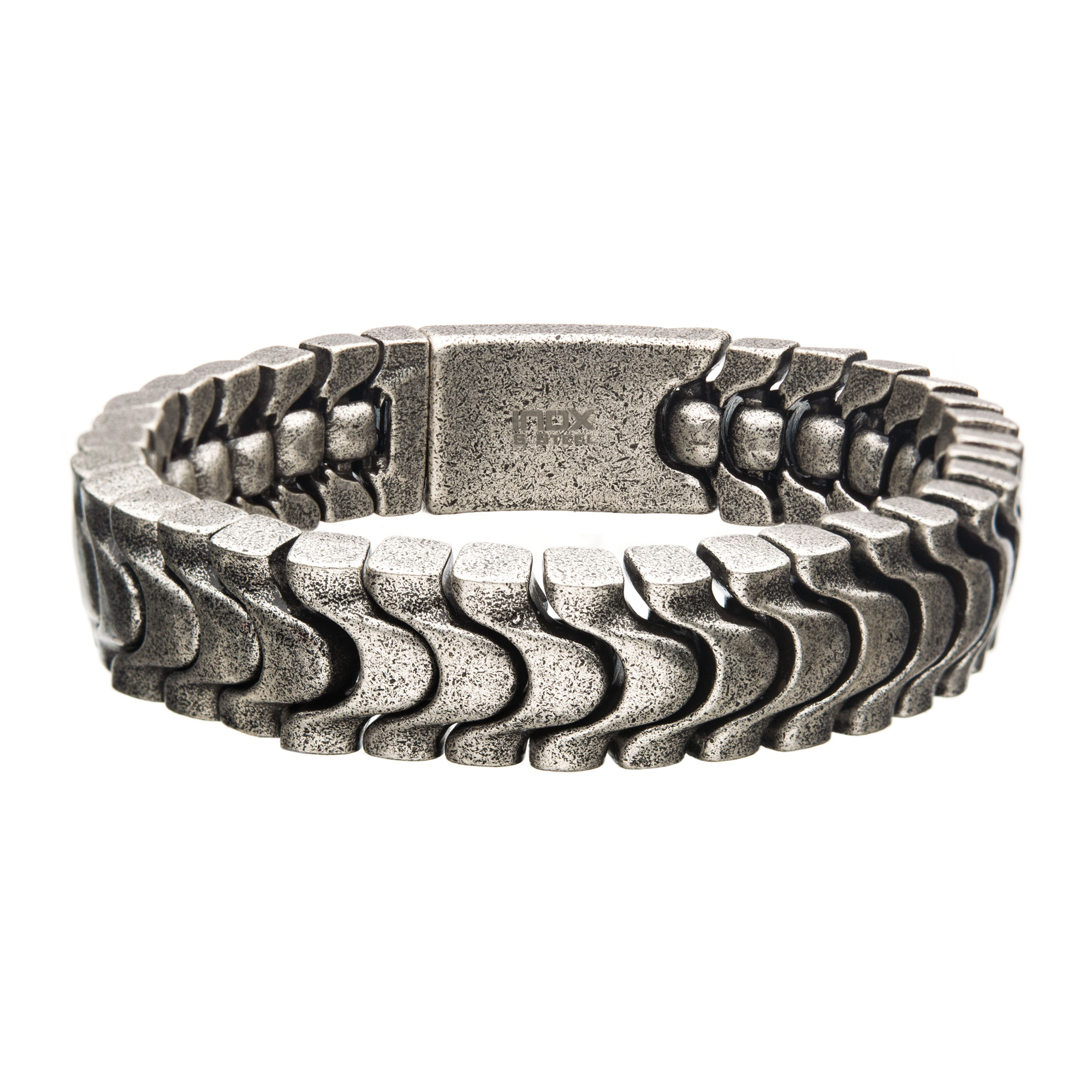 Antiqued Stainless Steel Armor Link Bracelet Jayson Jewelers Cape Girardeau, MO