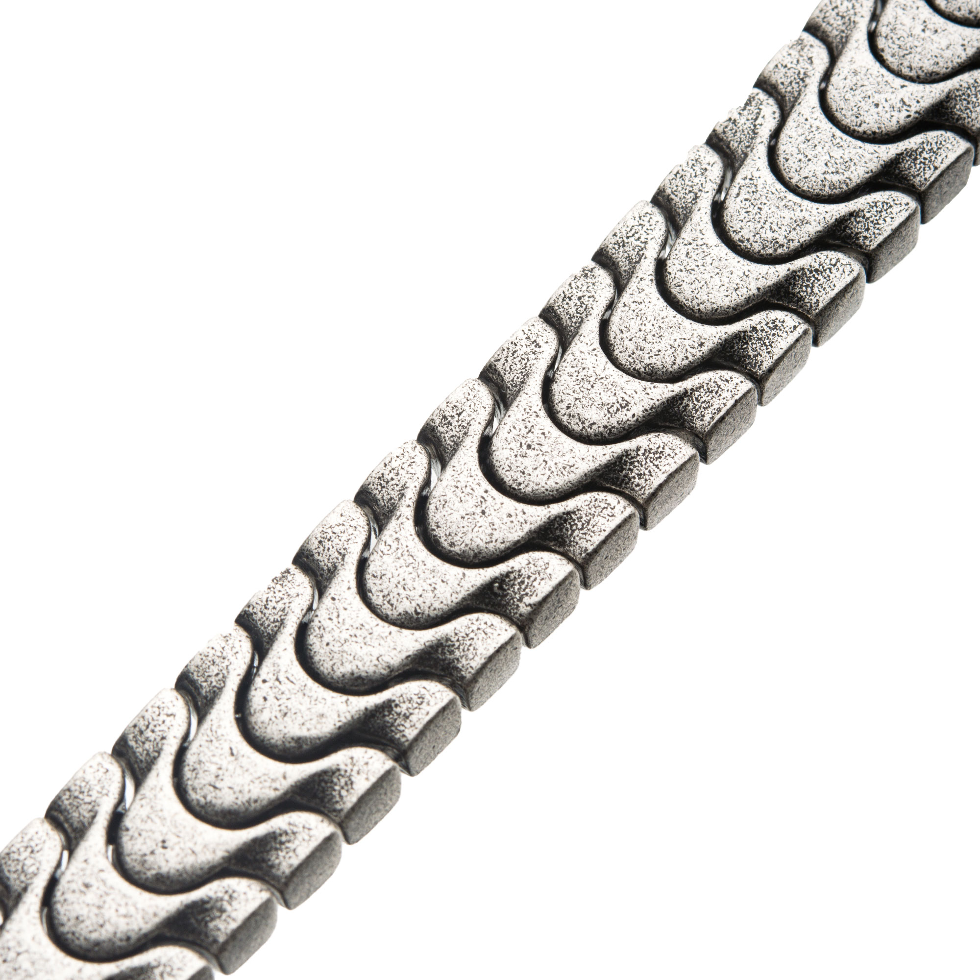 Antiqued Stainless Steel Armor Link Bracelet Image 2 Lewis Jewelers, Inc. Ansonia, CT