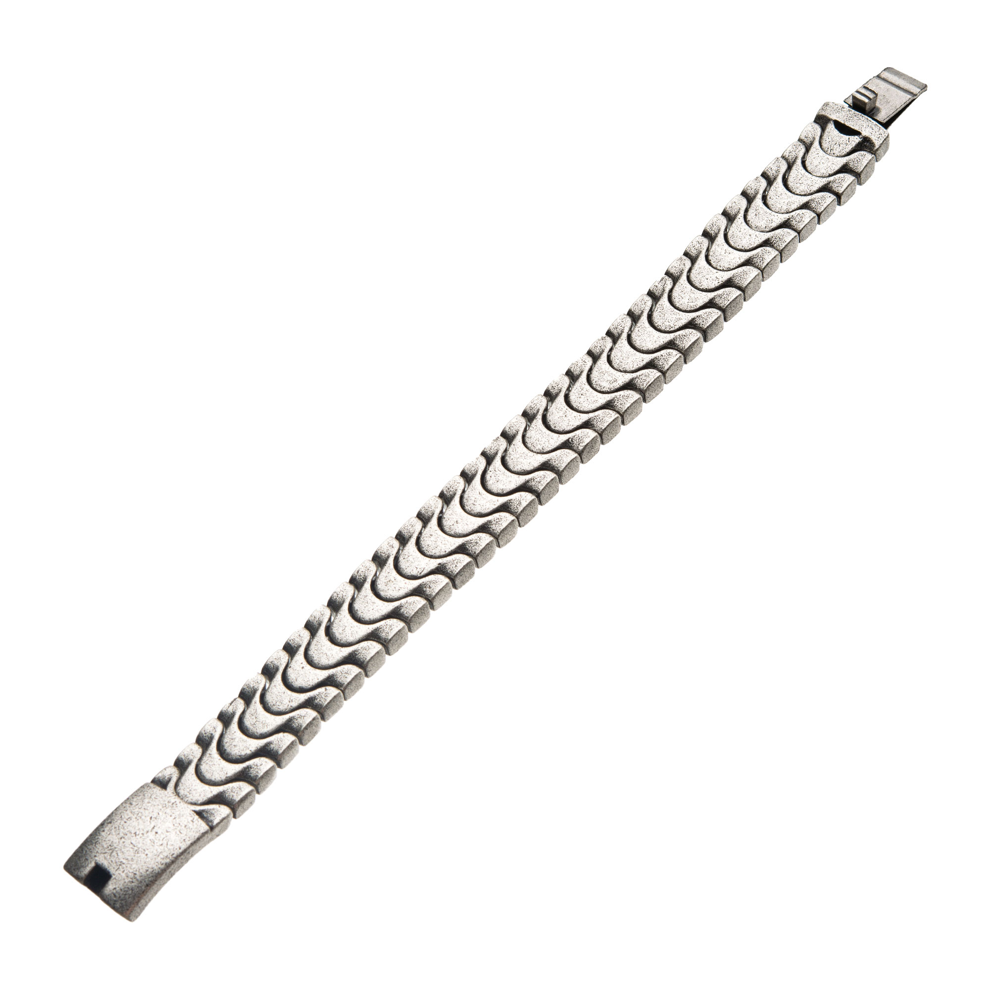 Antiqued Stainless Steel Armor Link Bracelet Image 3 Spath Jewelers Bartow, FL