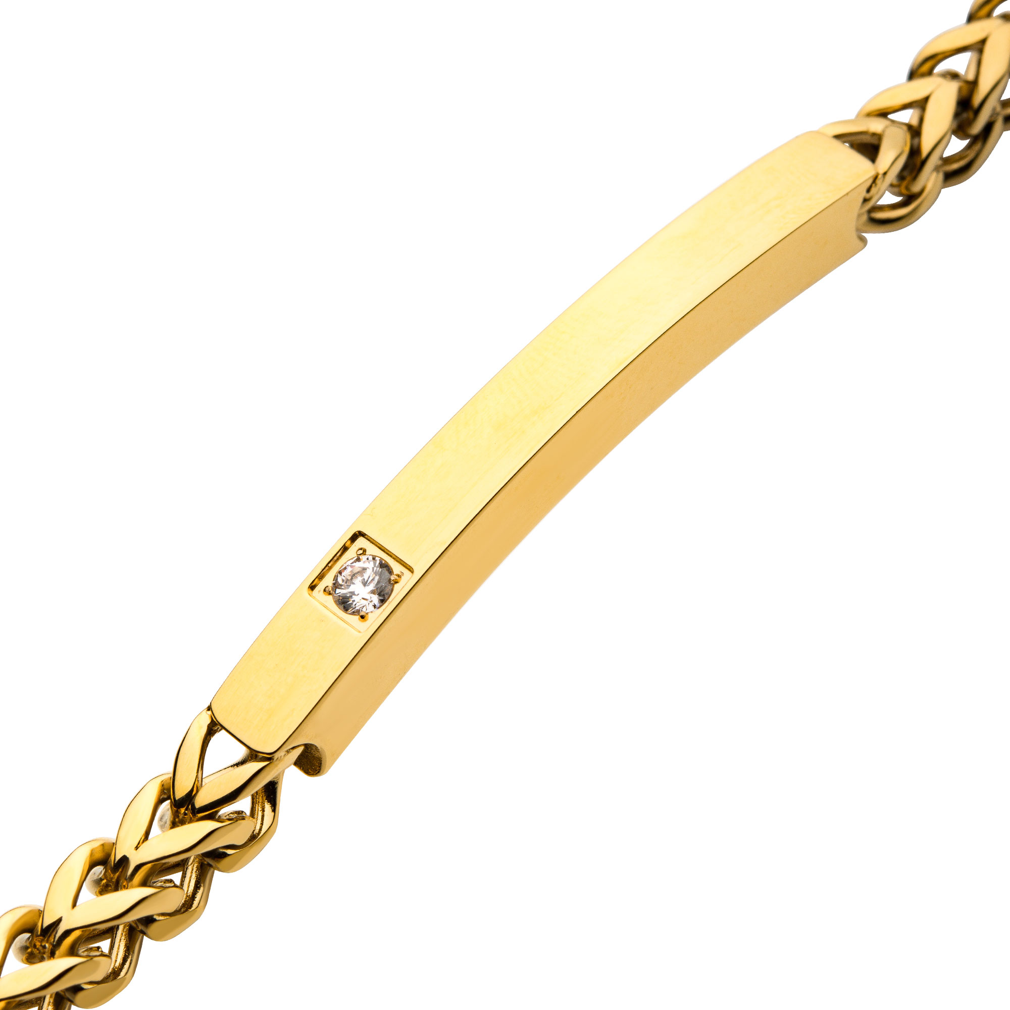 18K Gold Plated with Diamond Franco Chain Miami Cuban ID Bracelet Image 3 Enchanted Jewelry Plainfield, CT