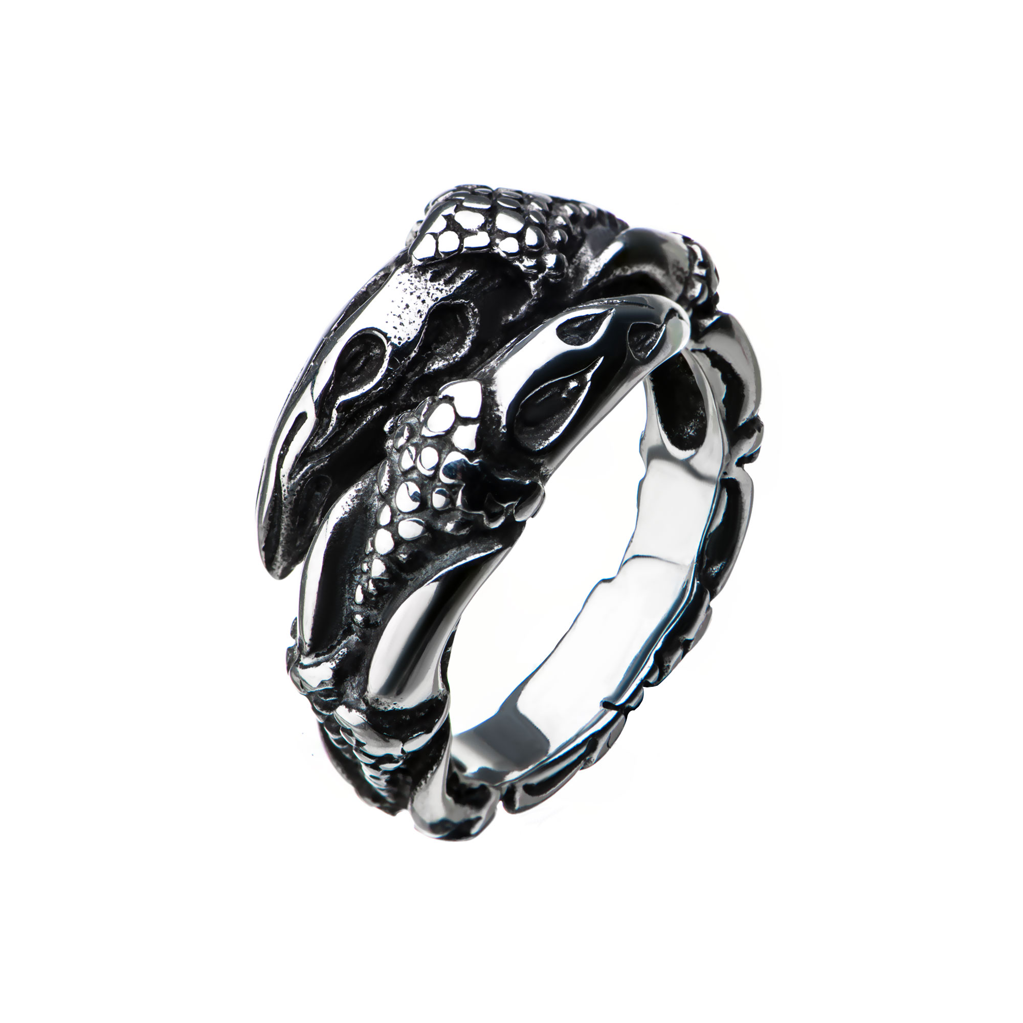 Steel & Black Plated Oxidized Claw Ring Milano Jewelers Pembroke Pines, FL