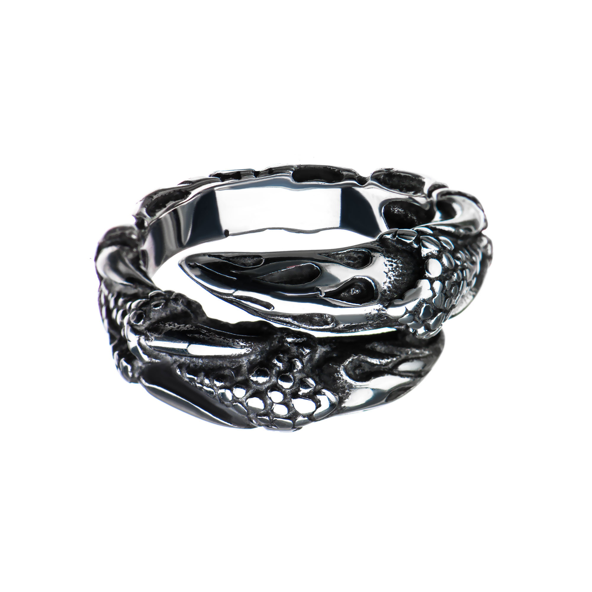 Steel & Black Plated Oxidized Claw Ring Image 2 Milano Jewelers Pembroke Pines, FL