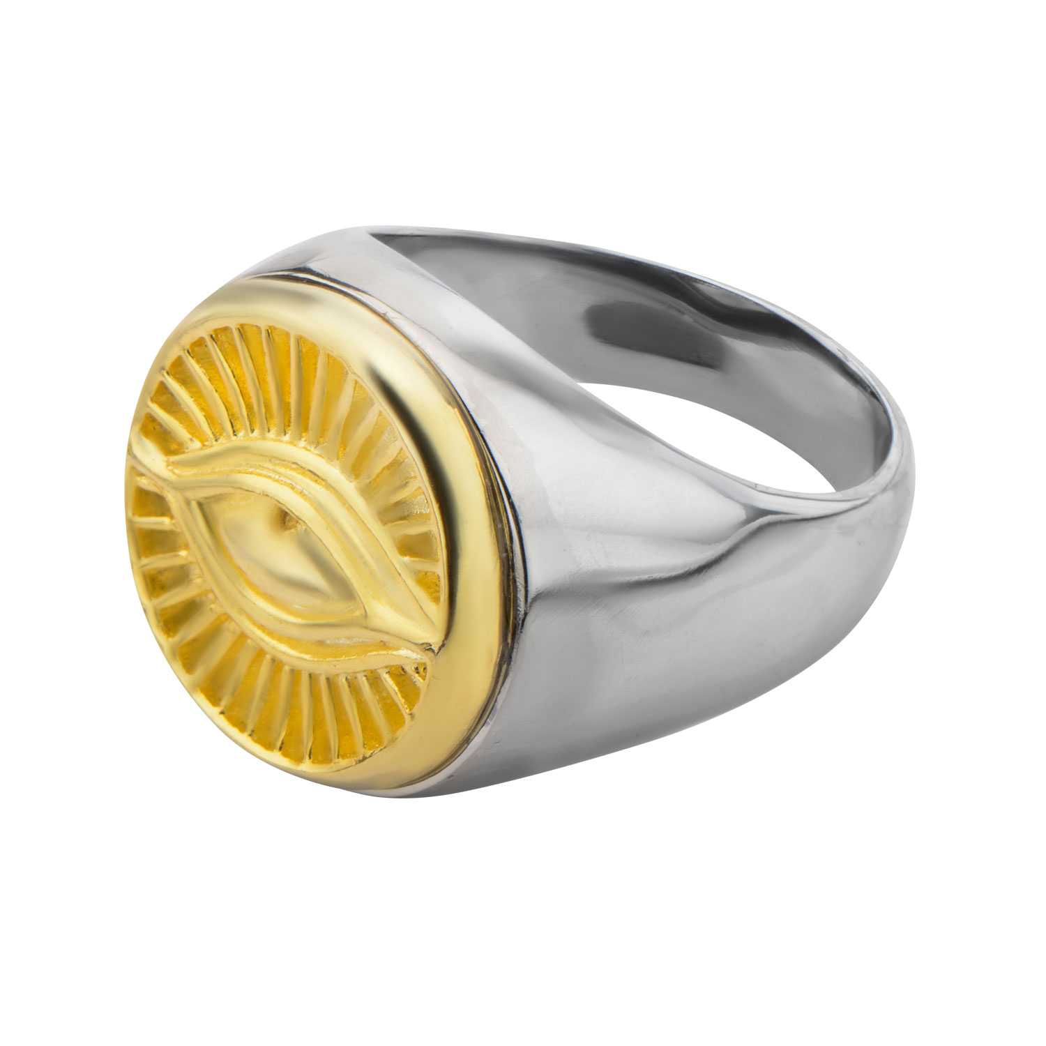 Gold Plated All Seeing Eye Ring Image 2 Lewis Jewelers, Inc. Ansonia, CT