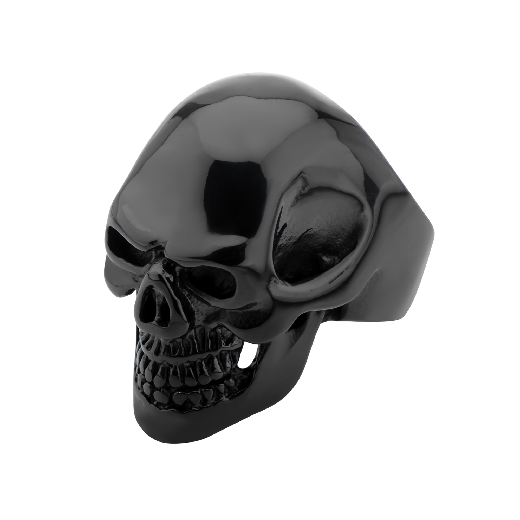 Black Plated Skull All Teeth Out Ring Image 2 Milano Jewelers Pembroke Pines, FL
