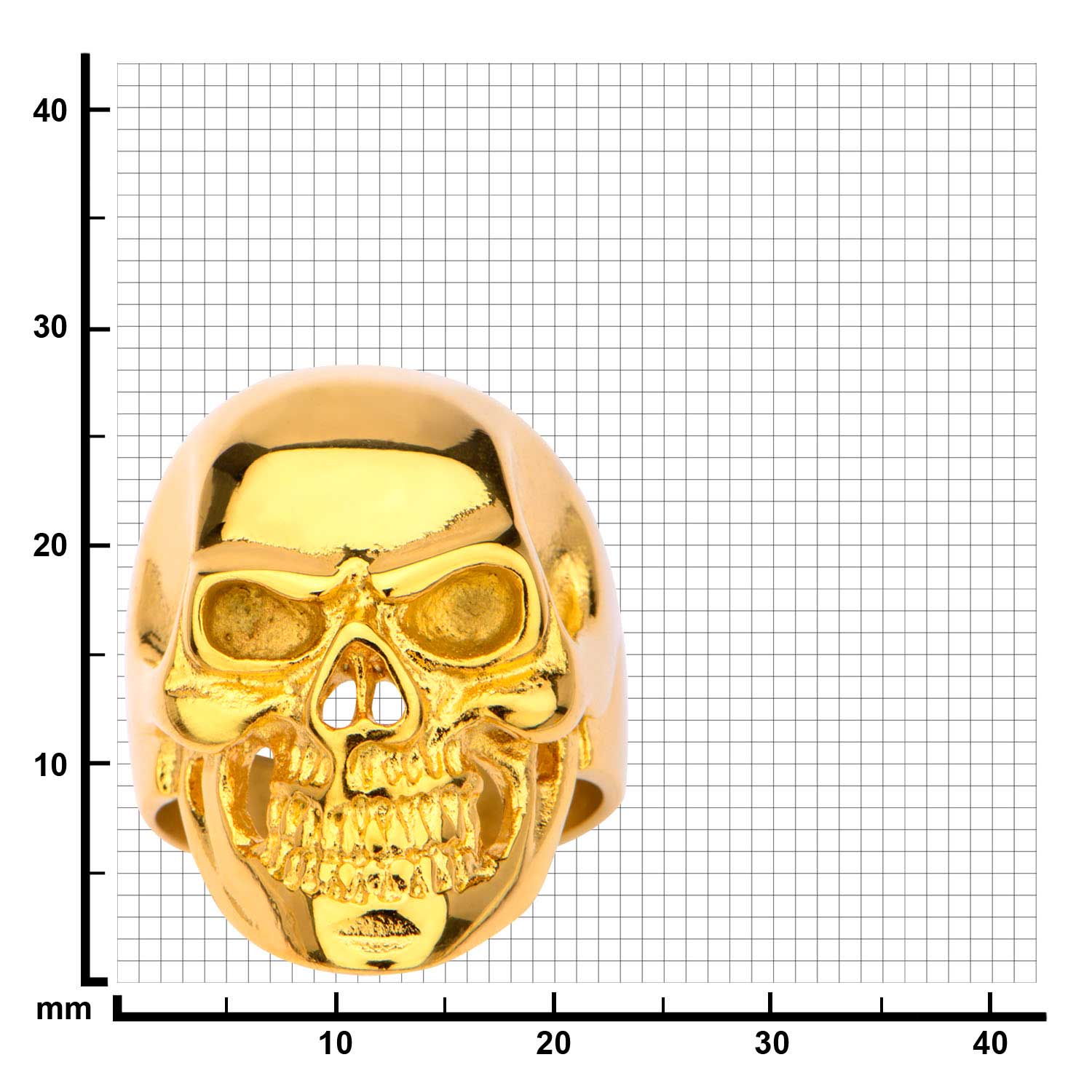 Gold Plated High Polished Front Face Skull Ring Image 3 Milano Jewelers Pembroke Pines, FL