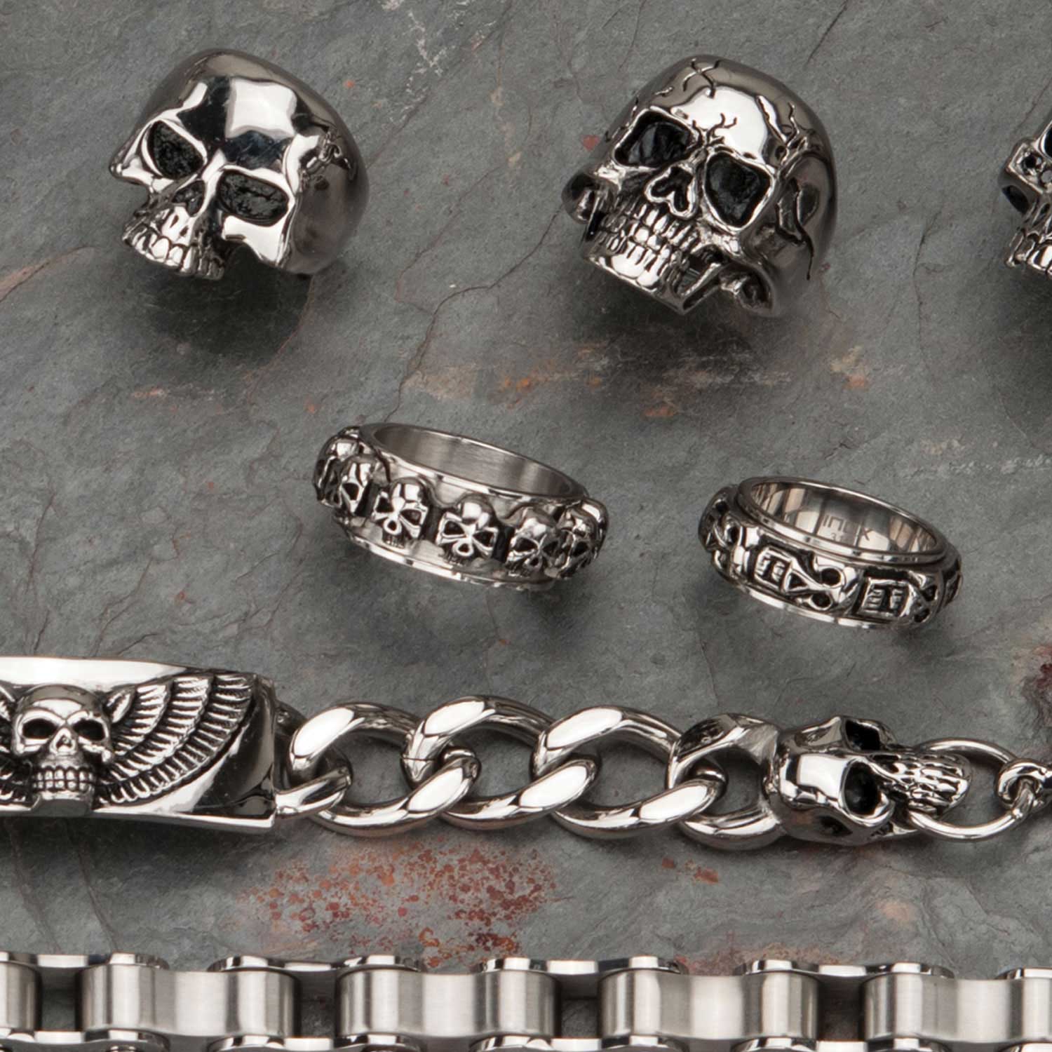 Multiple Skulls all Around Spinner Ring Image 2 Milano Jewelers Pembroke Pines, FL