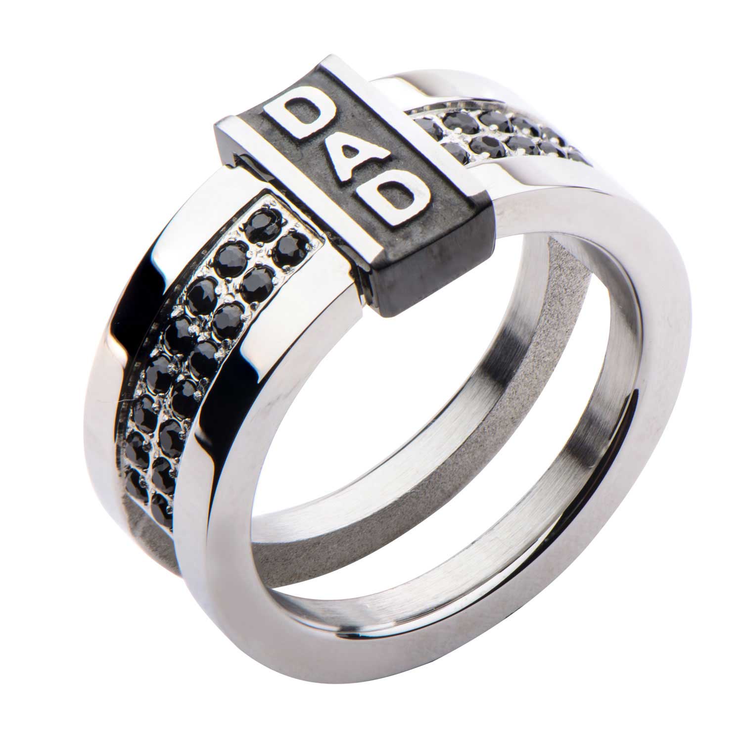 Black CZ's Engraved DAD Ring Enchanted Jewelry Plainfield, CT