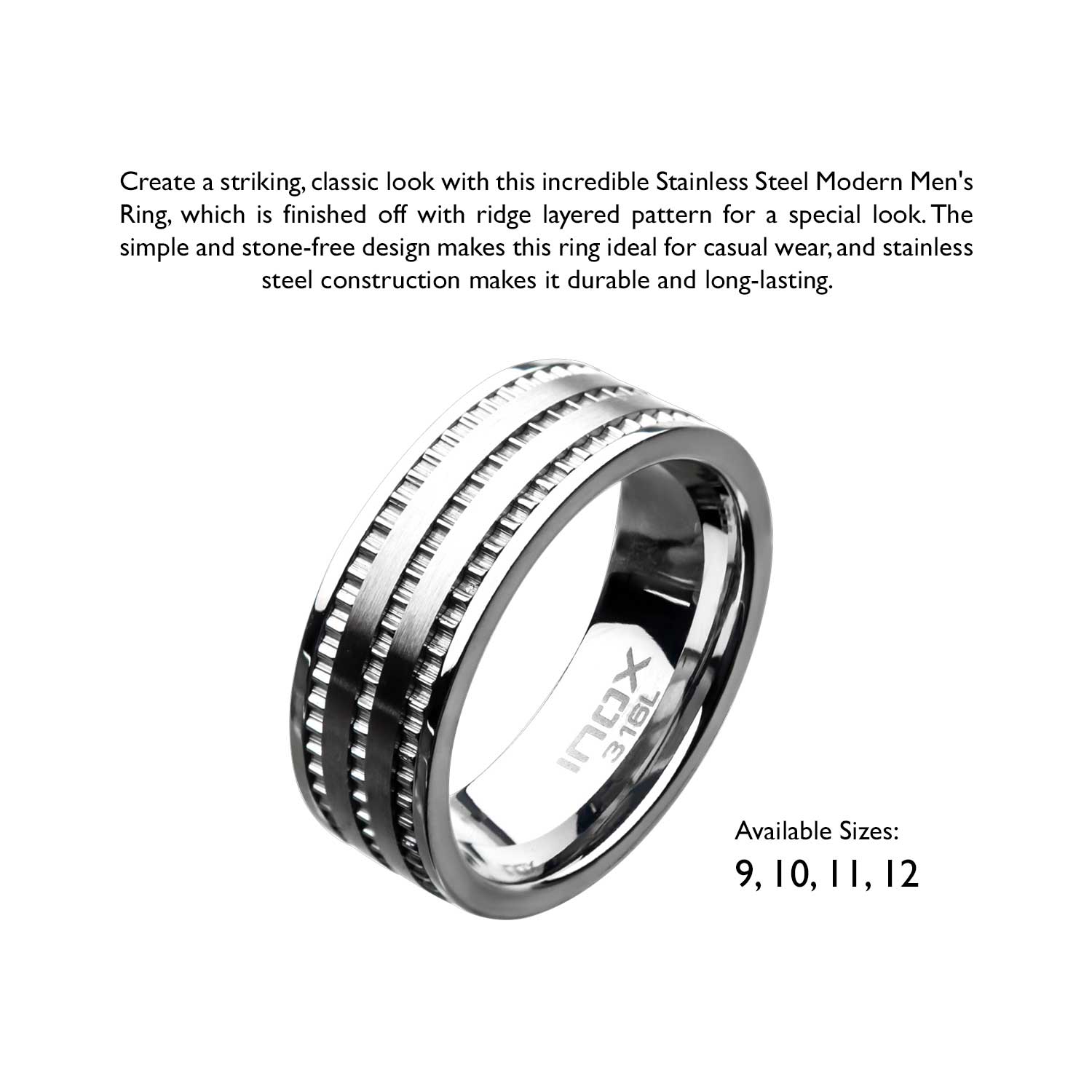 Stainless Steel Modern Ring Image 4 Milano Jewelers Pembroke Pines, FL