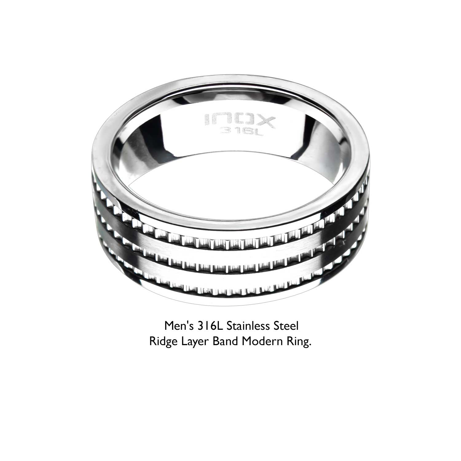 Stainless Steel Modern Ring Image 5 Midtown Diamonds Reno, NV