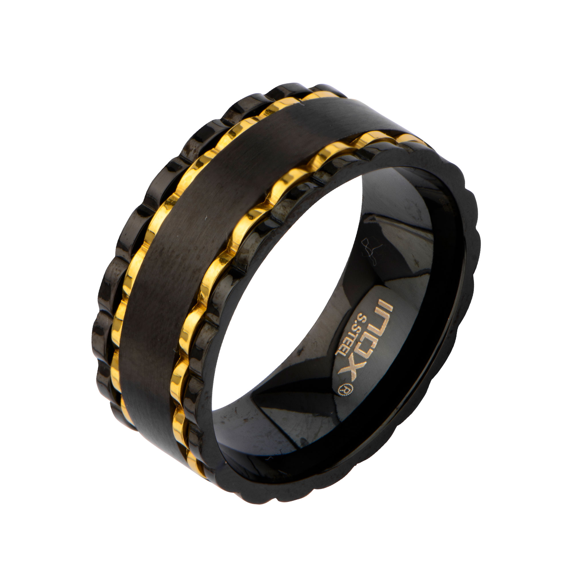 Alternate Plated Black and Gold Spinner Ring Enchanted Jewelry Plainfield, CT