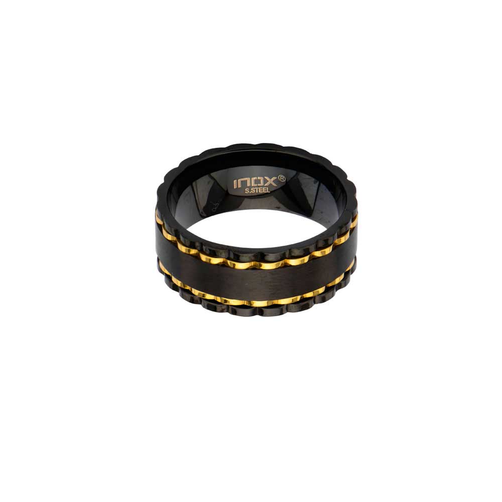 Alternate Plated Black and Gold Spinner Ring Image 2 Milano Jewelers Pembroke Pines, FL