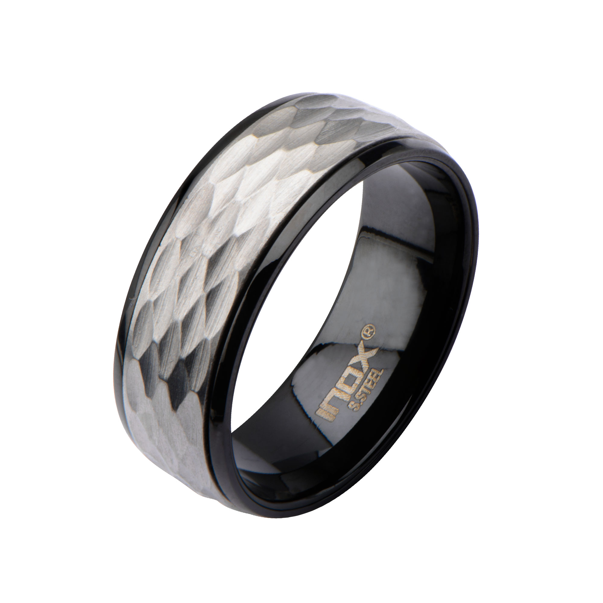 Steel Matte & Plated Black Spinner Ring Milano Jewelers Pembroke Pines, FL