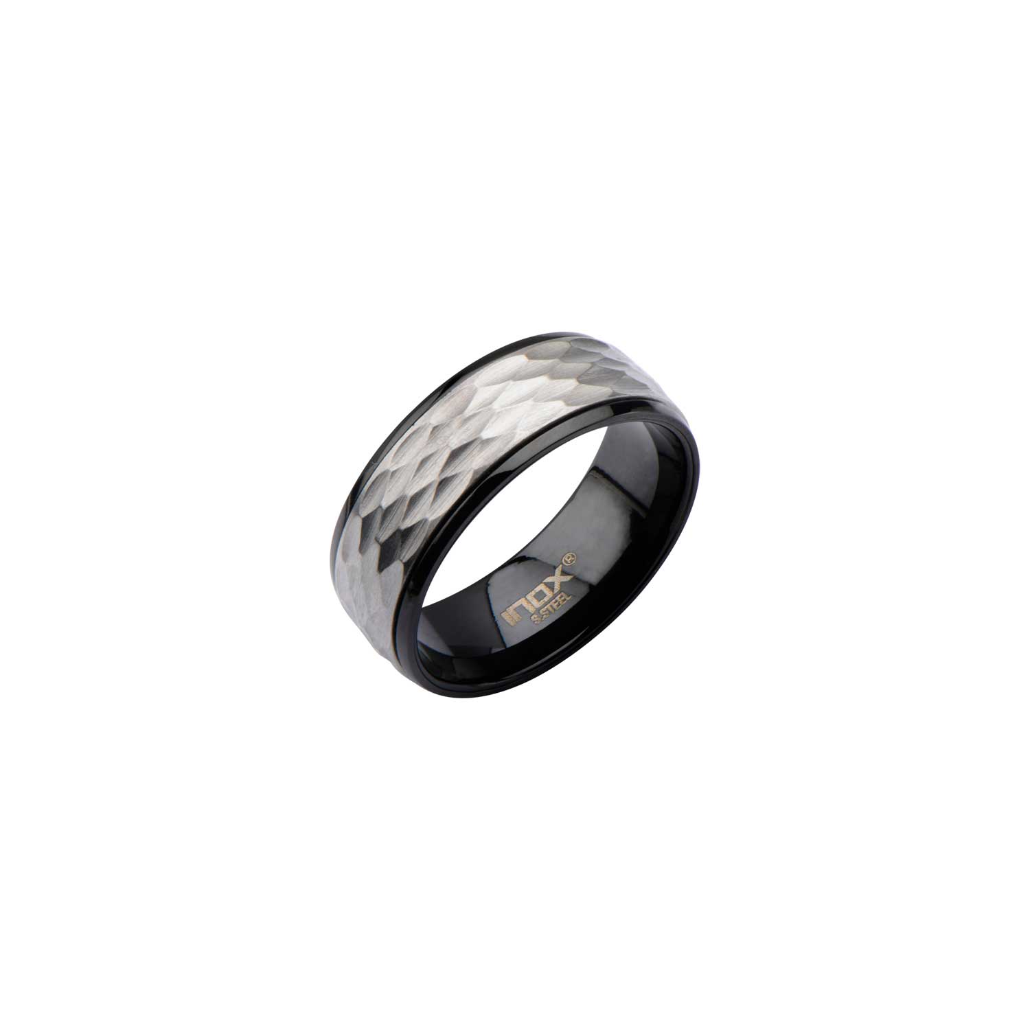 Steel Matte & Plated Black Spinner Ring Image 2 P.K. Bennett Jewelers Mundelein, IL