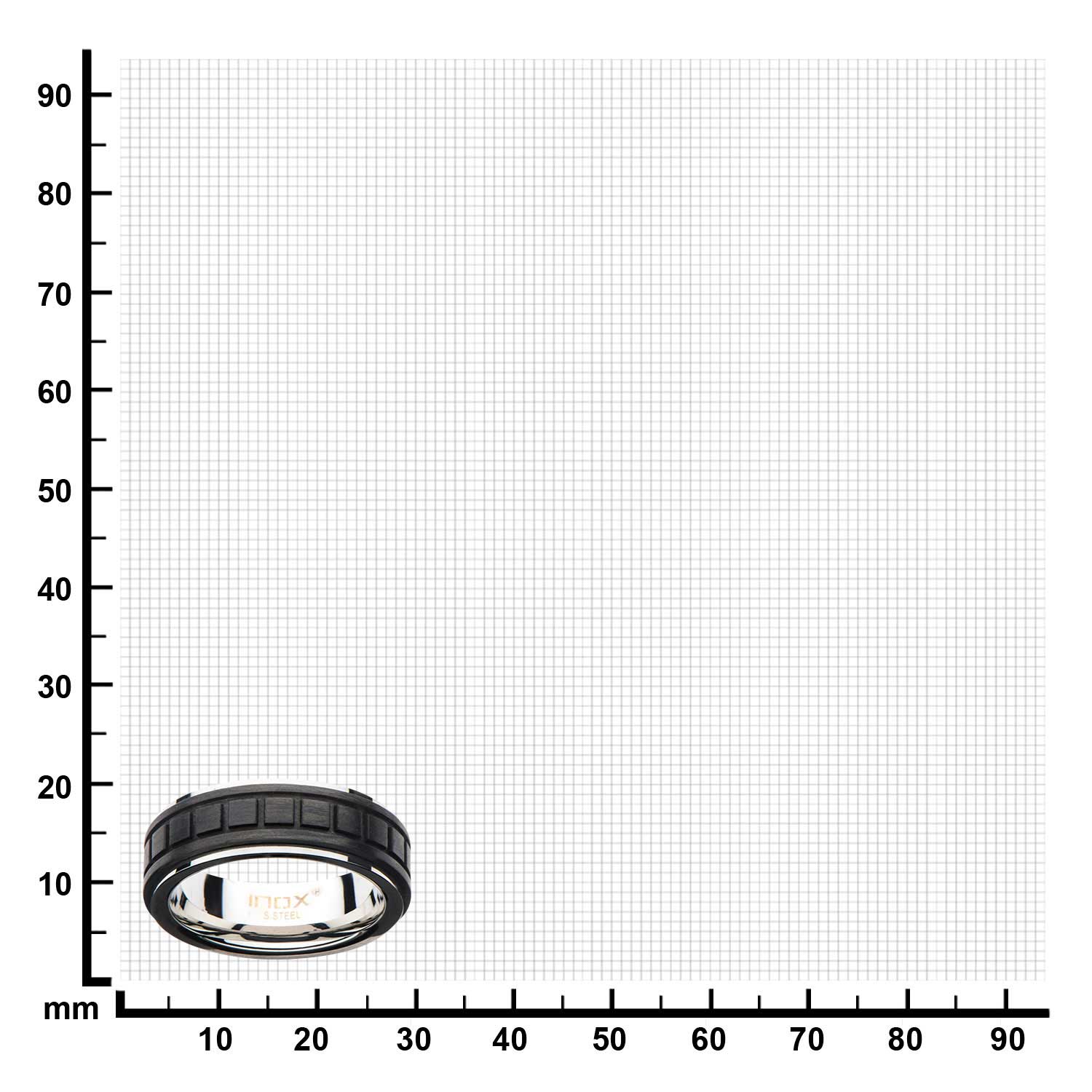 Solid Carbon Fiber Center Square Ring Image 3 Ritzi Jewelers Brookville, IN