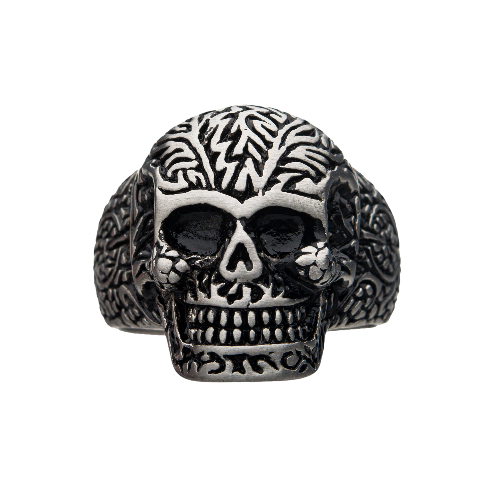 Steel Matte Finish Skull Ring Image 2 Milano Jewelers Pembroke Pines, FL