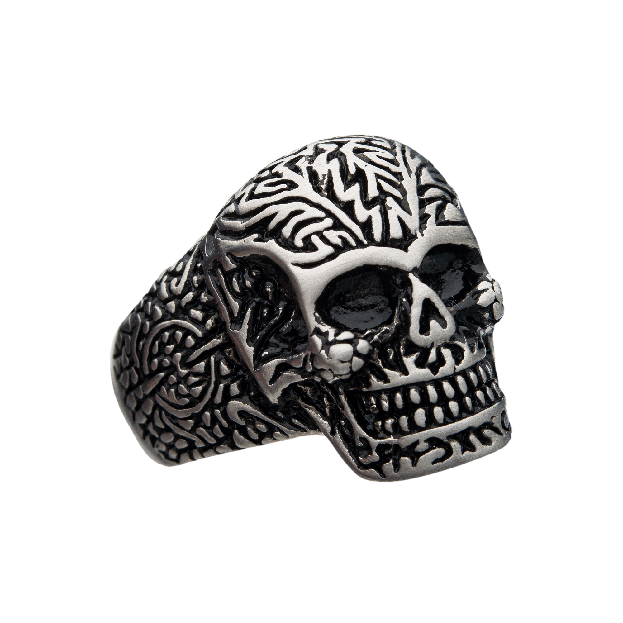 Steel Matte Finish Skull Ring Image 3 Milano Jewelers Pembroke Pines, FL