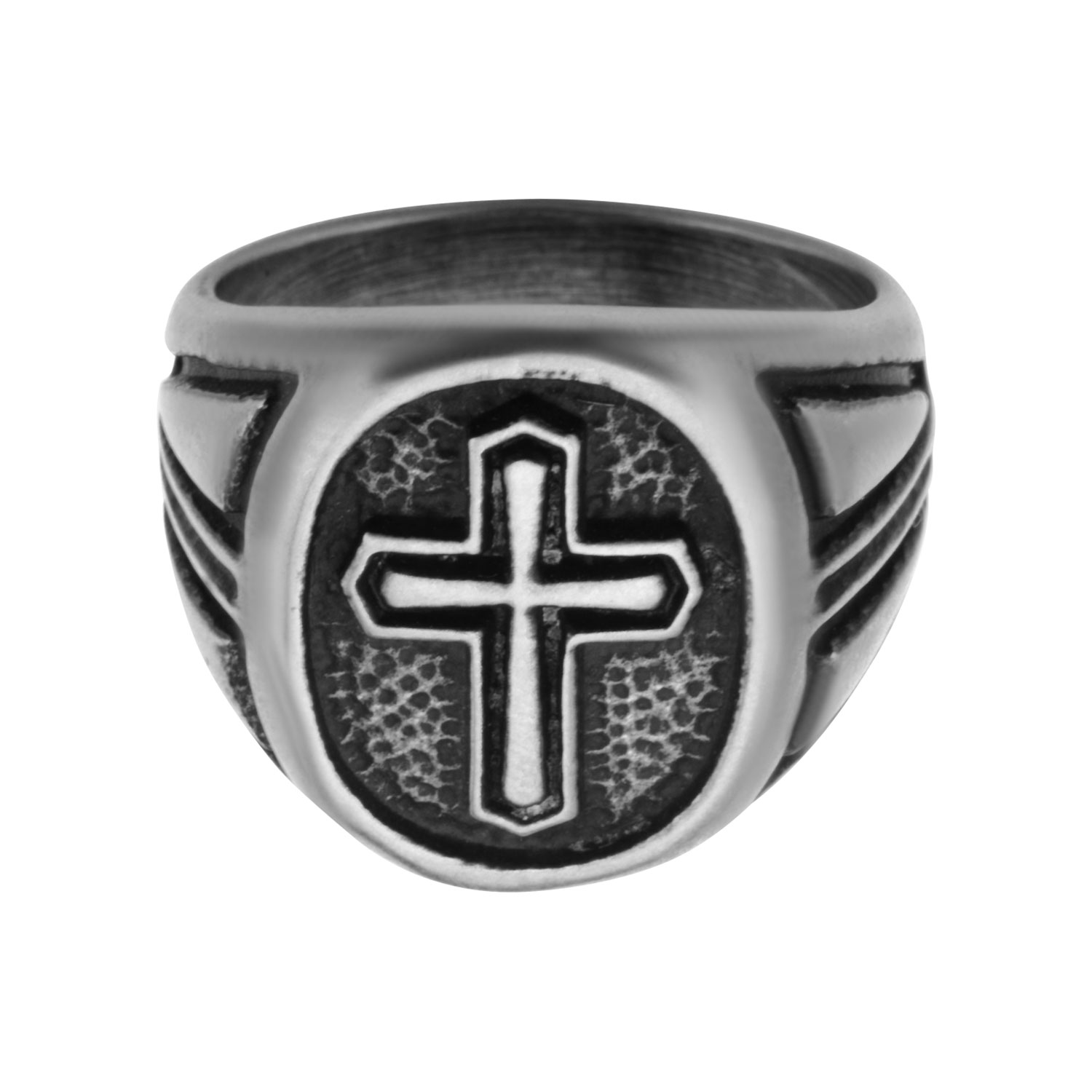 Antique Stainless Steel Cross Ring Ritzi Jewelers Brookville, IN