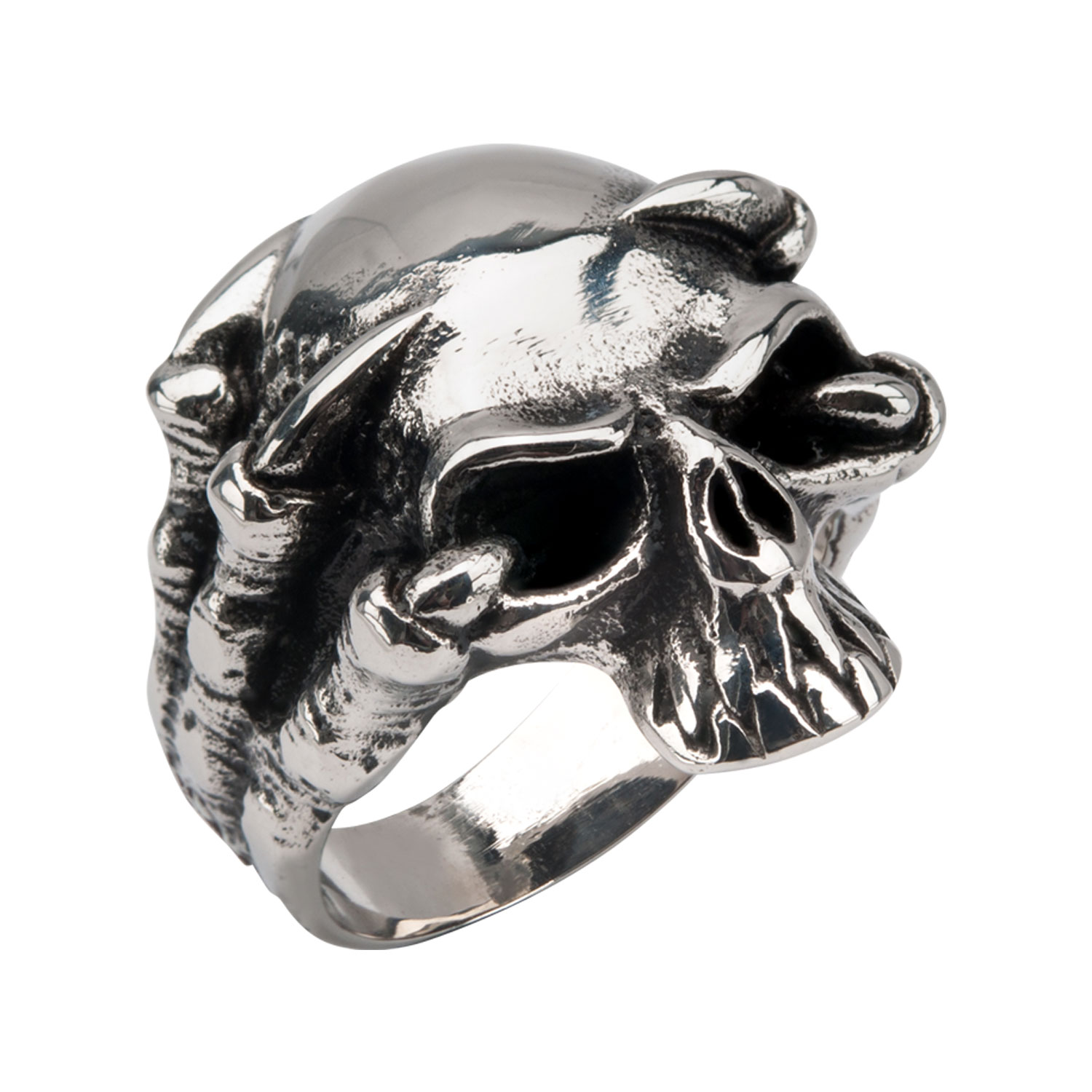 Black Oxidized Skull Ring with Claws Midtown Diamonds Reno, NV