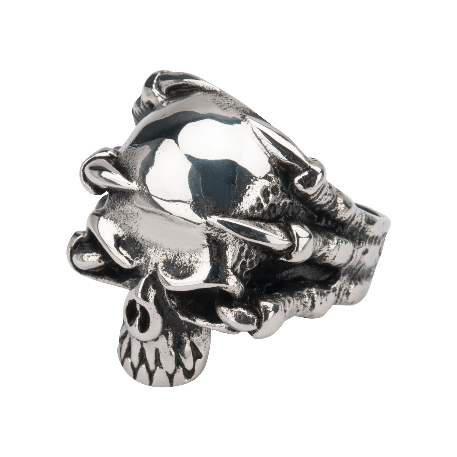 Black Oxidized Skull Ring with Claws Image 3 Enchanted Jewelry Plainfield, CT
