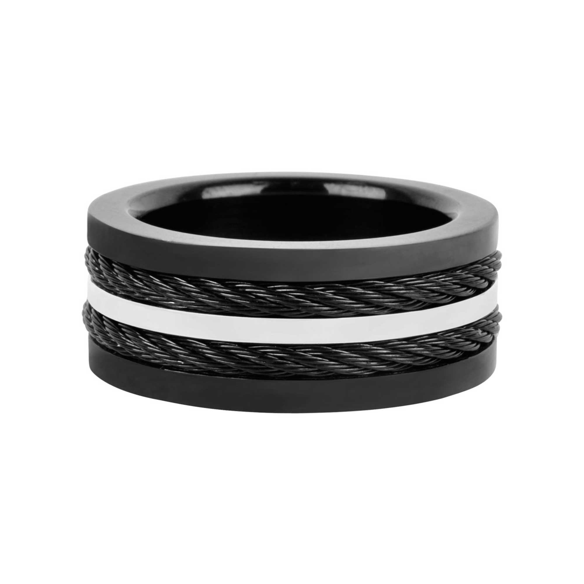 Multiple Cables Inlayed in Plated Black Ring Image 2 Thurber's Fine Jewelry Wadsworth, OH