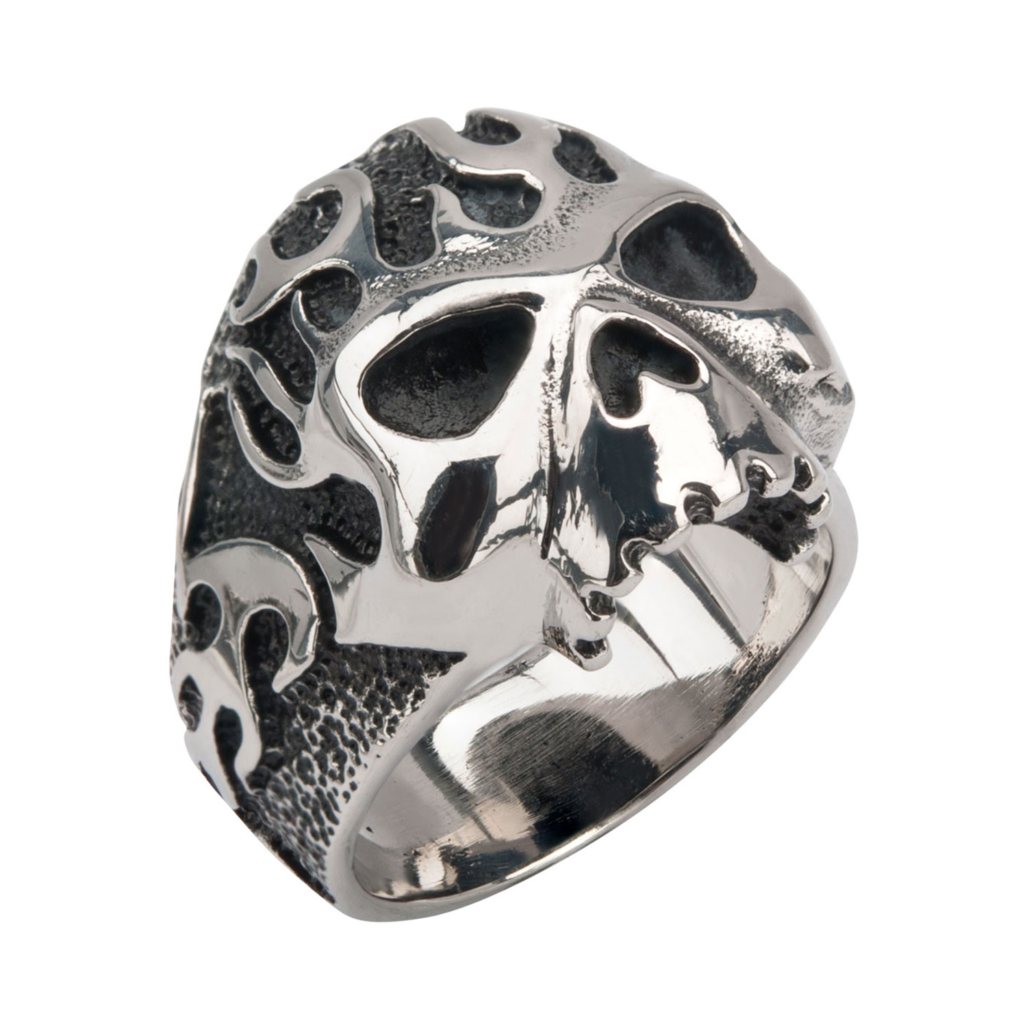 Black Oxidixed Flamed Skull Ring Morin Jewelers Southbridge, MA