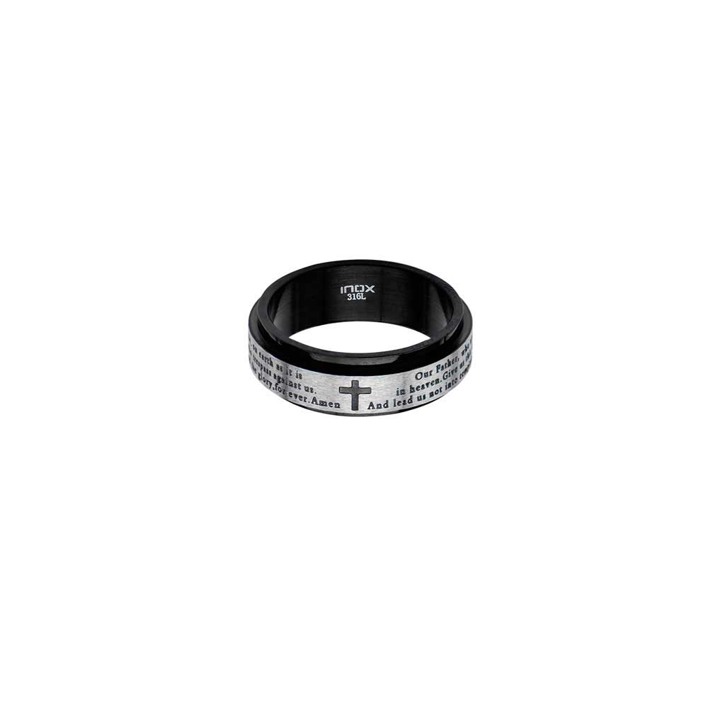Black Plated Lord's Prayer Spinner Ring Image 2 Mueller Jewelers Chisago City, MN