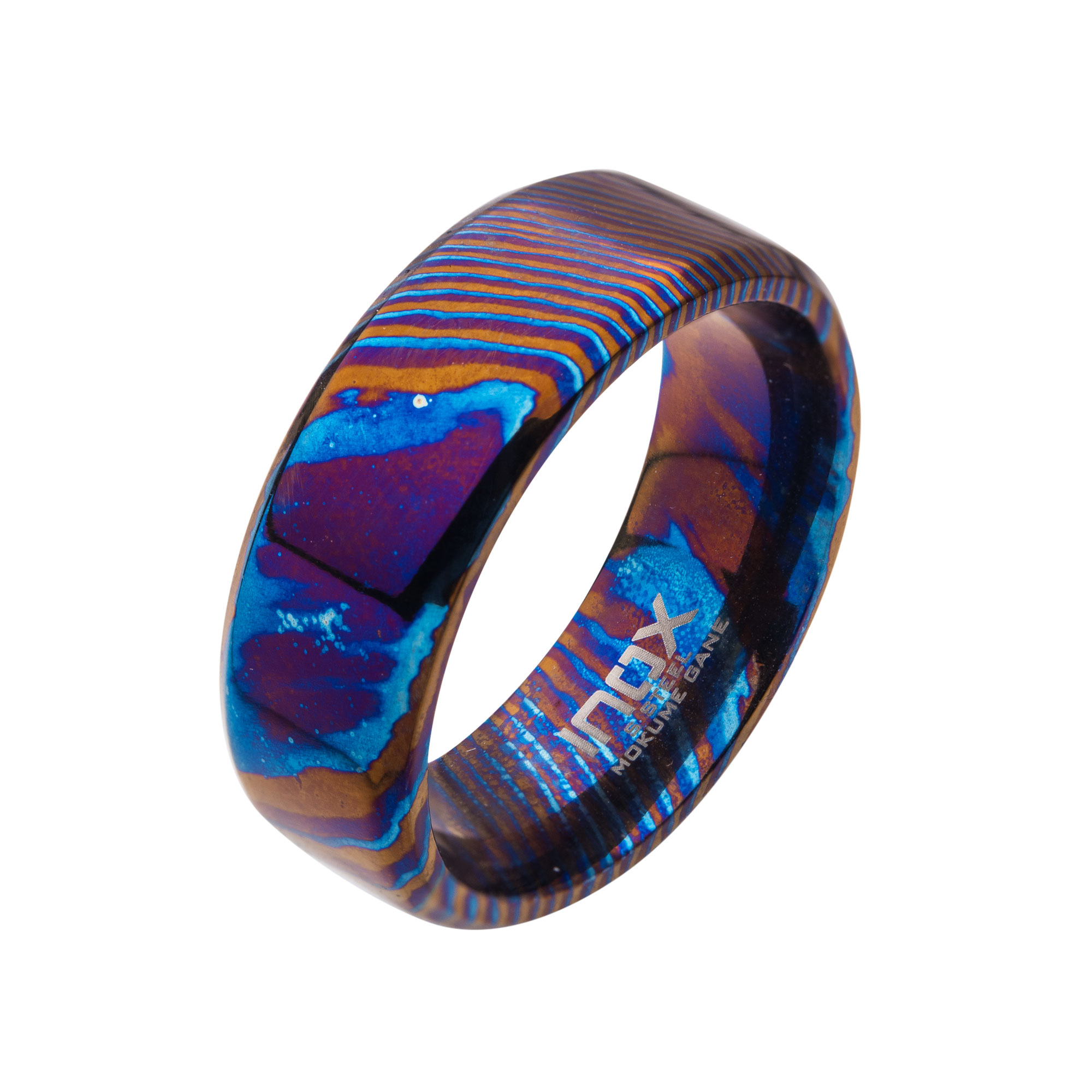 Woodgrain Pattern Mokume Gane Inlay Titanium Ring Enchanted Jewelry Plainfield, CT