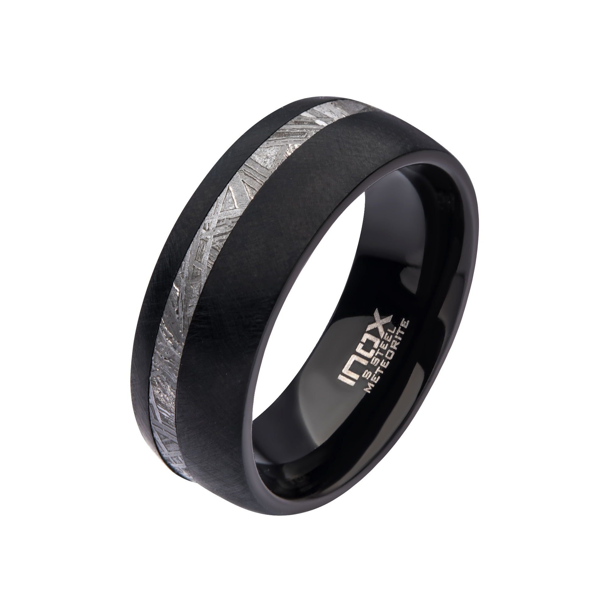 Solid Meteorite Inlay Black Plated Ring Jayson Jewelers Cape Girardeau, MO