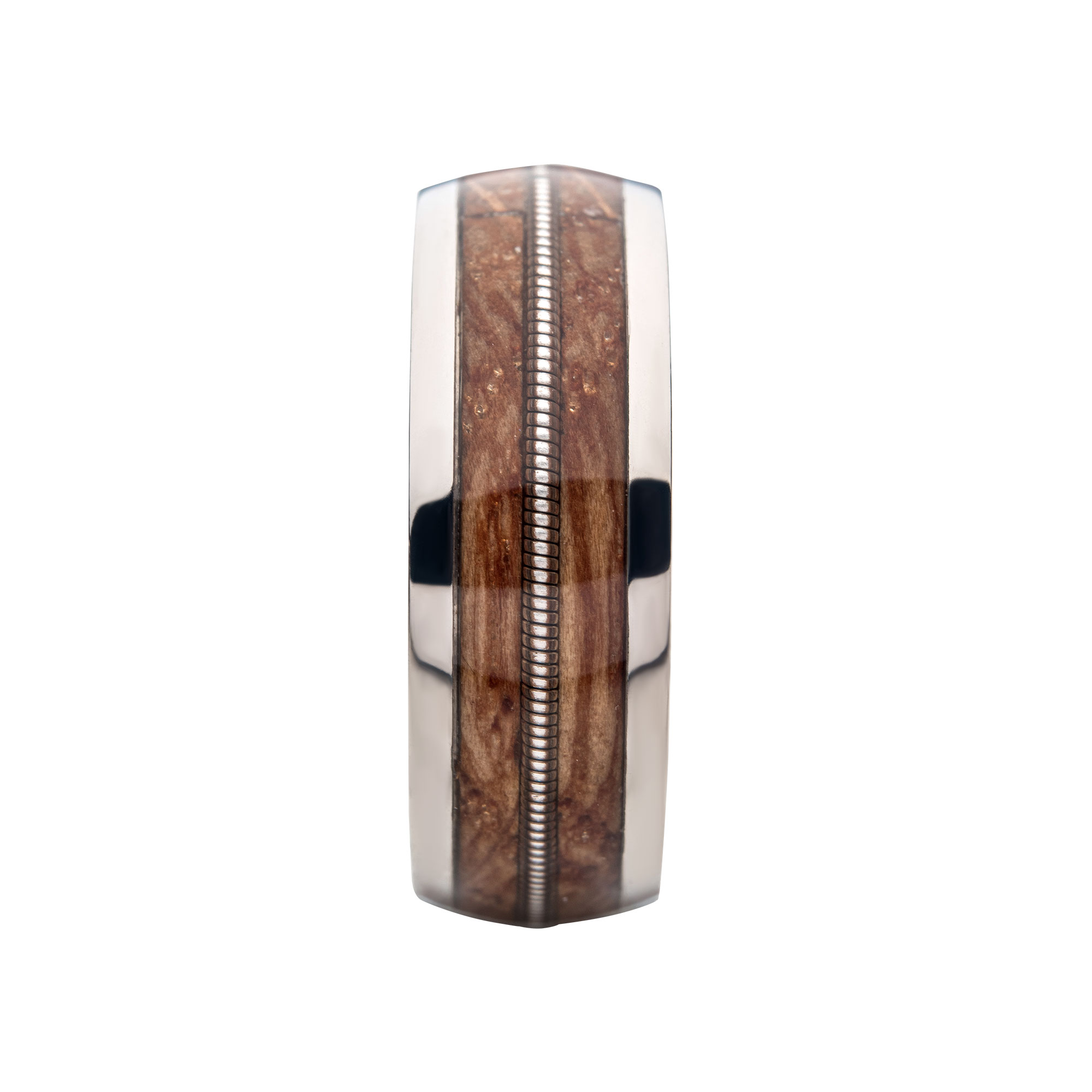Clear Resins & Whiskey Barrel Wood Inlay Titanium Ring Image 3 Ritzi Jewelers Brookville, IN