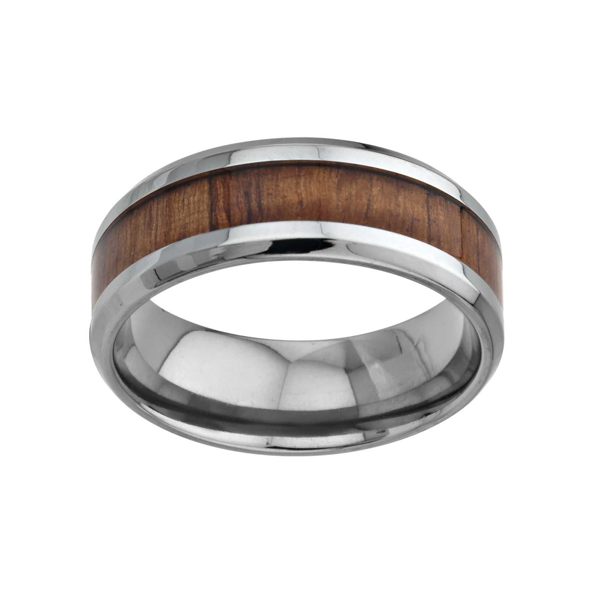 Wood Inlayed Titanium Ring Image 2 Enchanted Jewelry Plainfield, CT